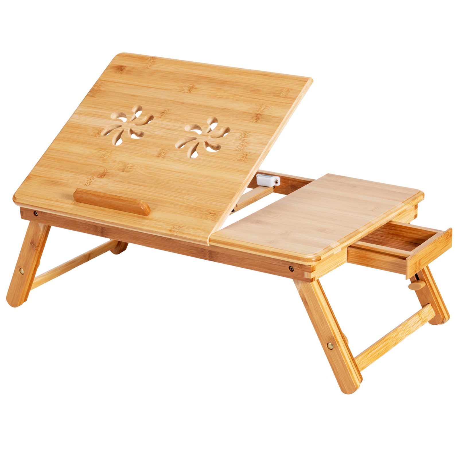 COSTWAY Laptoptisch, höhenverstellbar, neigbar, klappbar mit Schublade, Bam günstig online kaufen