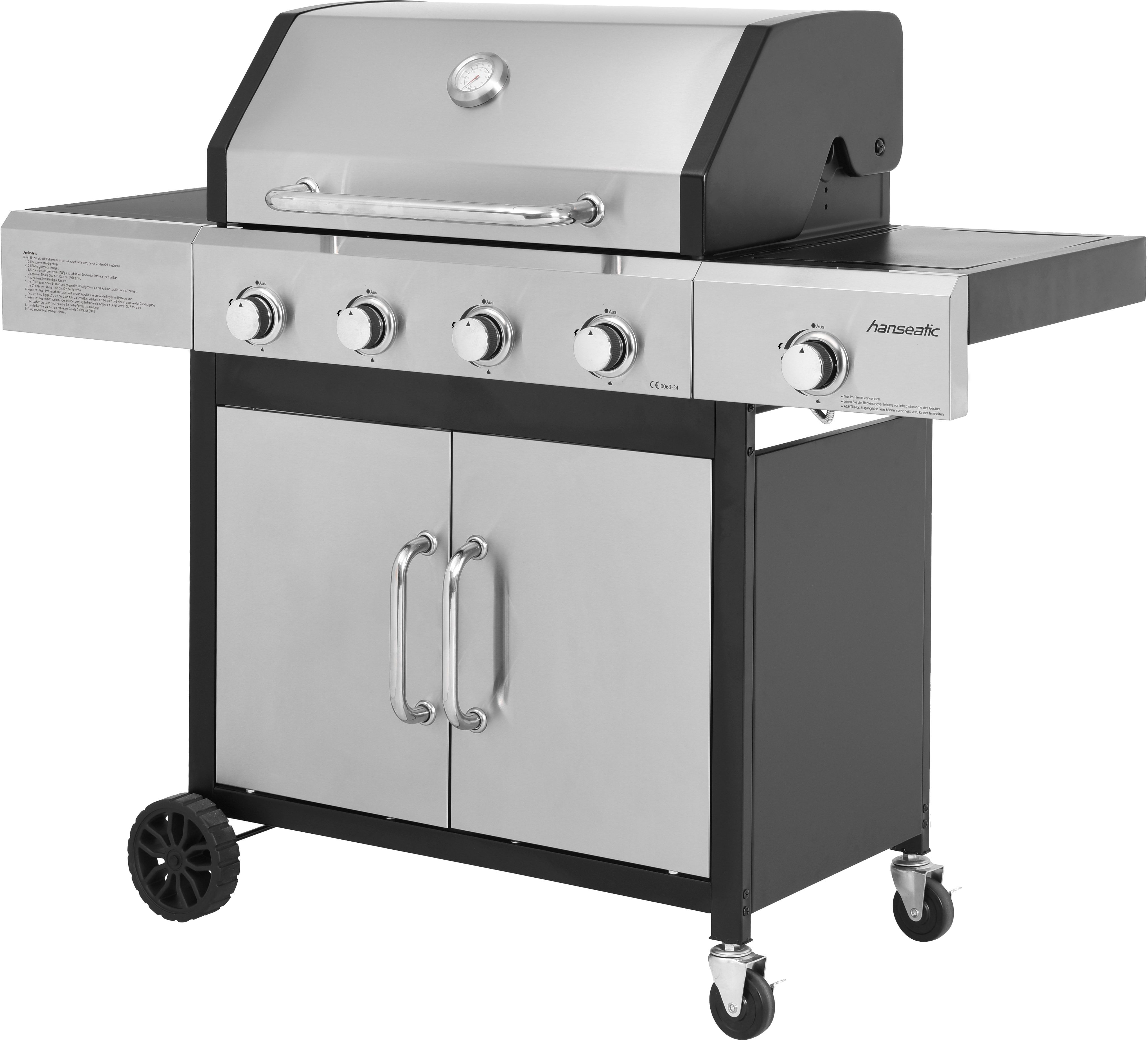 Hanseatic Gasgrill Rockford, BxTxH: 133x59x112 cm, 14,5 kW Gesamtleistung