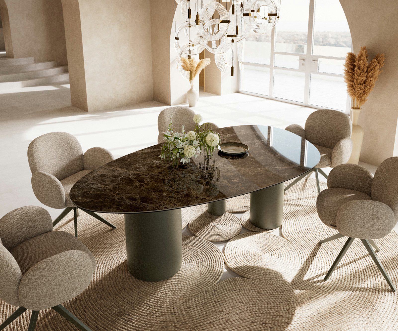 DELIFE Esstisch Edge, Oval Keramik Laminam®Emperador günstig online kaufen