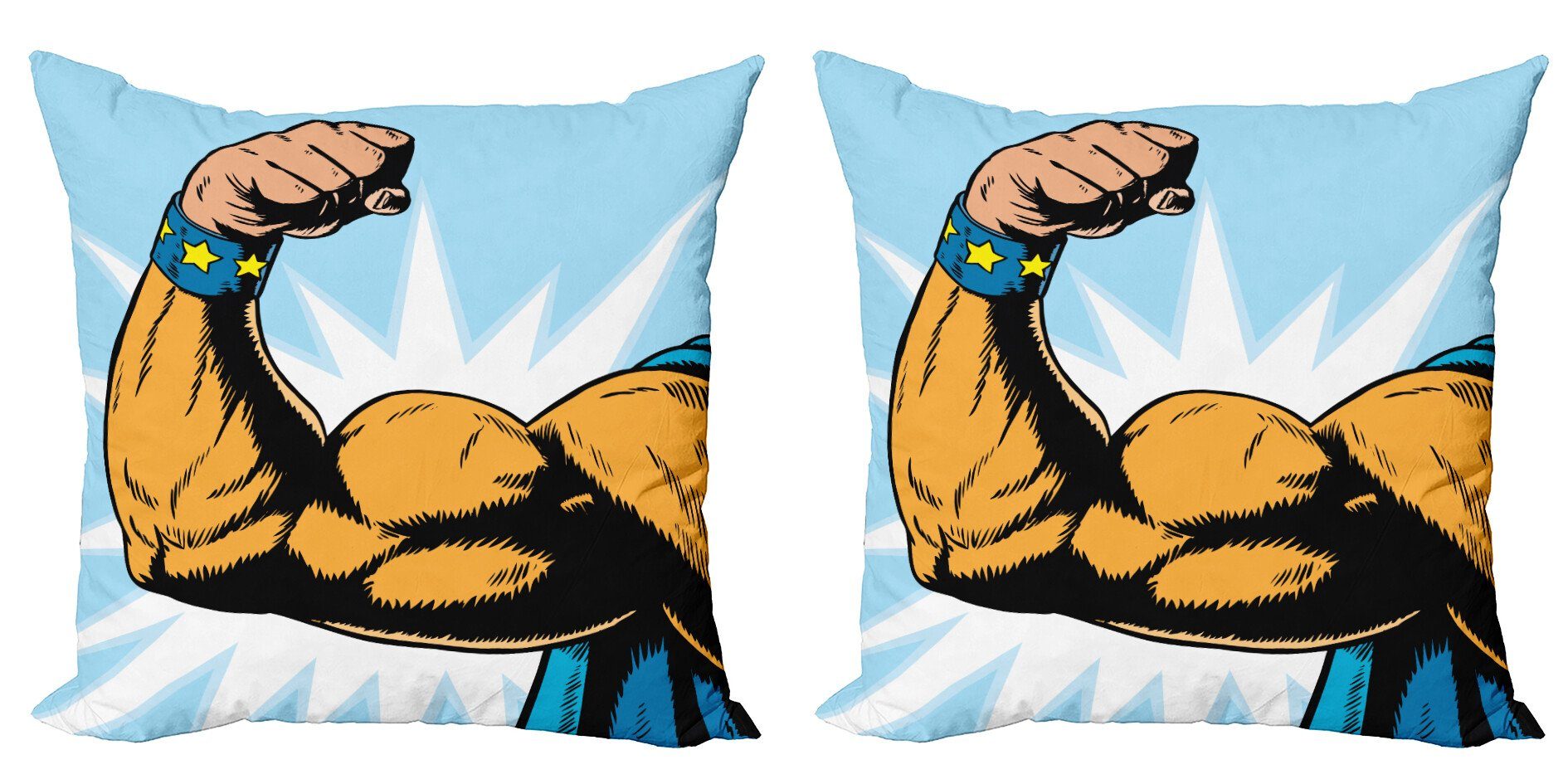 Kissenbezüge Modern Accent Doppelseitiger Digitaldruck, Abakuhaus (2 Stück), Comics Cartoon Superheros Leistung