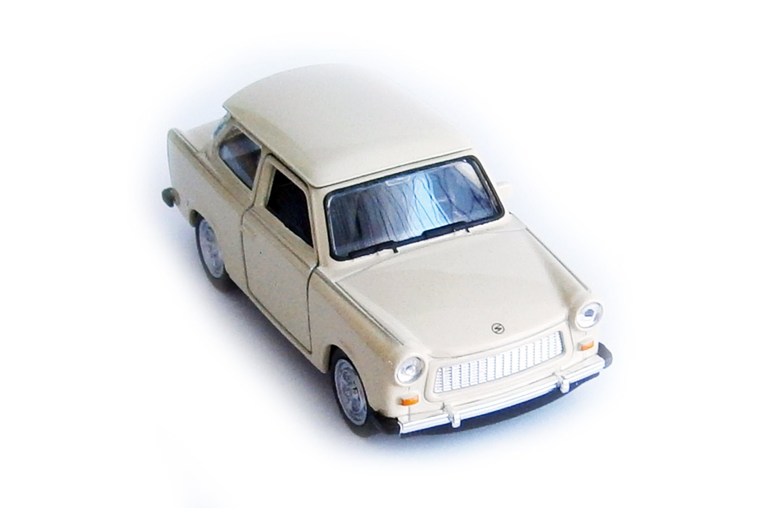 Welly Modellauto TRABANT 601 Modellauto 11,5cm Trabi Modell Auto 14 (Creme), Spielzeugauto Welly Metall Kinder Spielzeug Geschenk