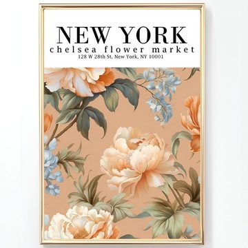homestyle-accessoires Poster Bilderset NEW YORK FLOWER MARKET 3er SET DIN A4 / DIN A3, Ohne Bilderrahmen
