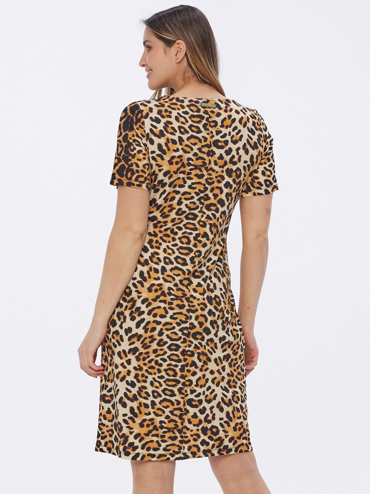 Christian Materne Druckkleid Midikleid figurumspielend mit Leopardenmuster günstig online kaufen