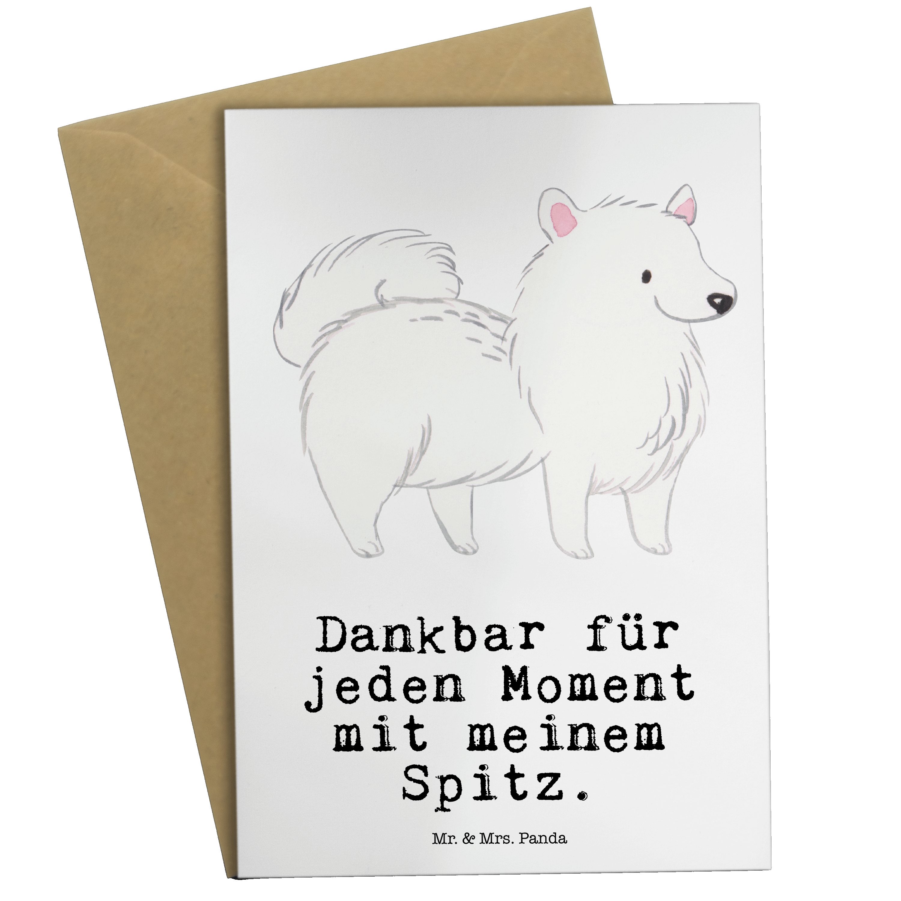 Mr. & Mrs. Panda Grußkarte Spitz Moment - Weiß - Geschenk, Tierfreund, Schenken, Geburtstagskart