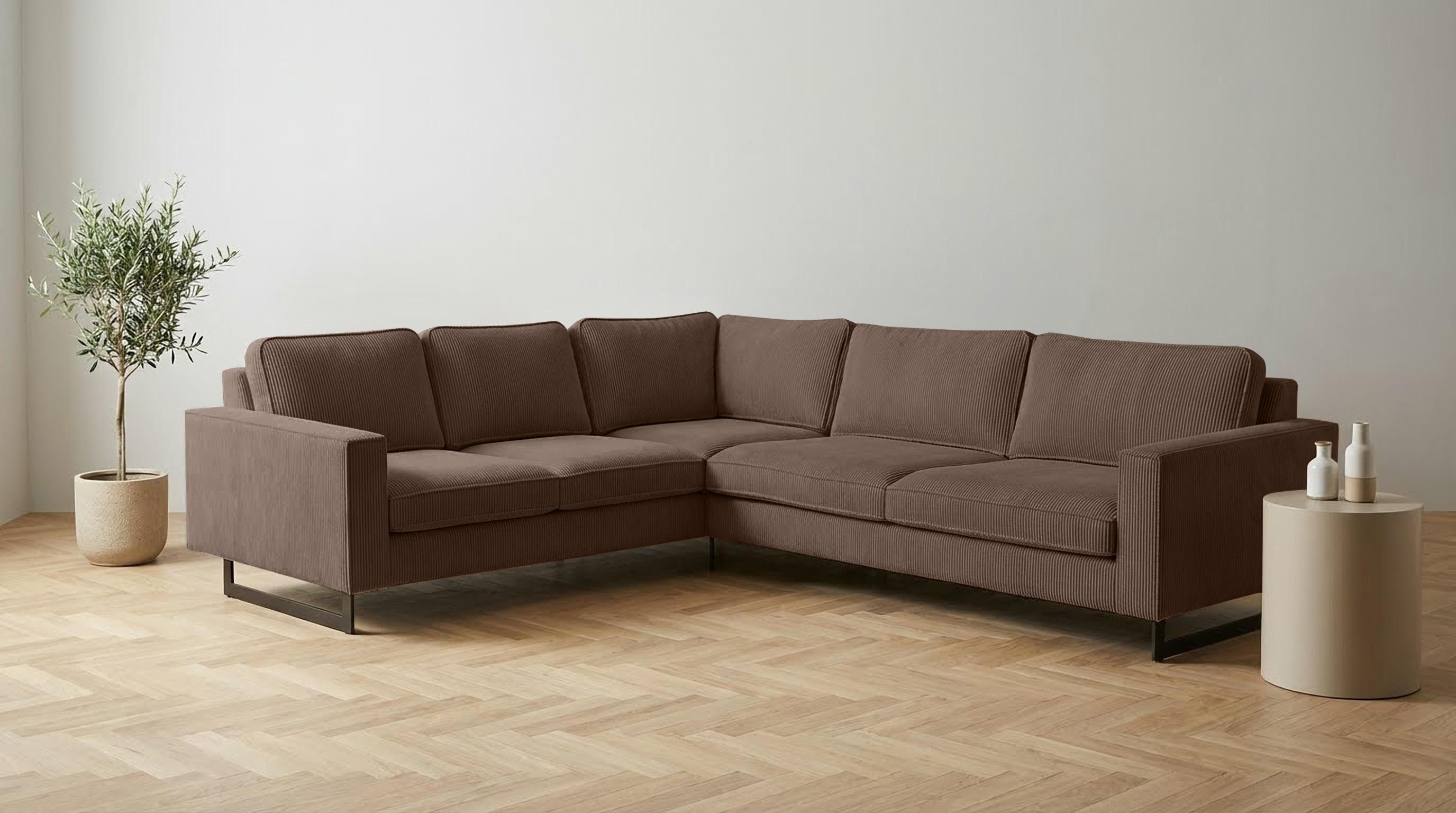 Home affaire Ecksofa Pinto, XXL, 250/290 cm, langer Schenkel, Ottomane, Cor günstig online kaufen