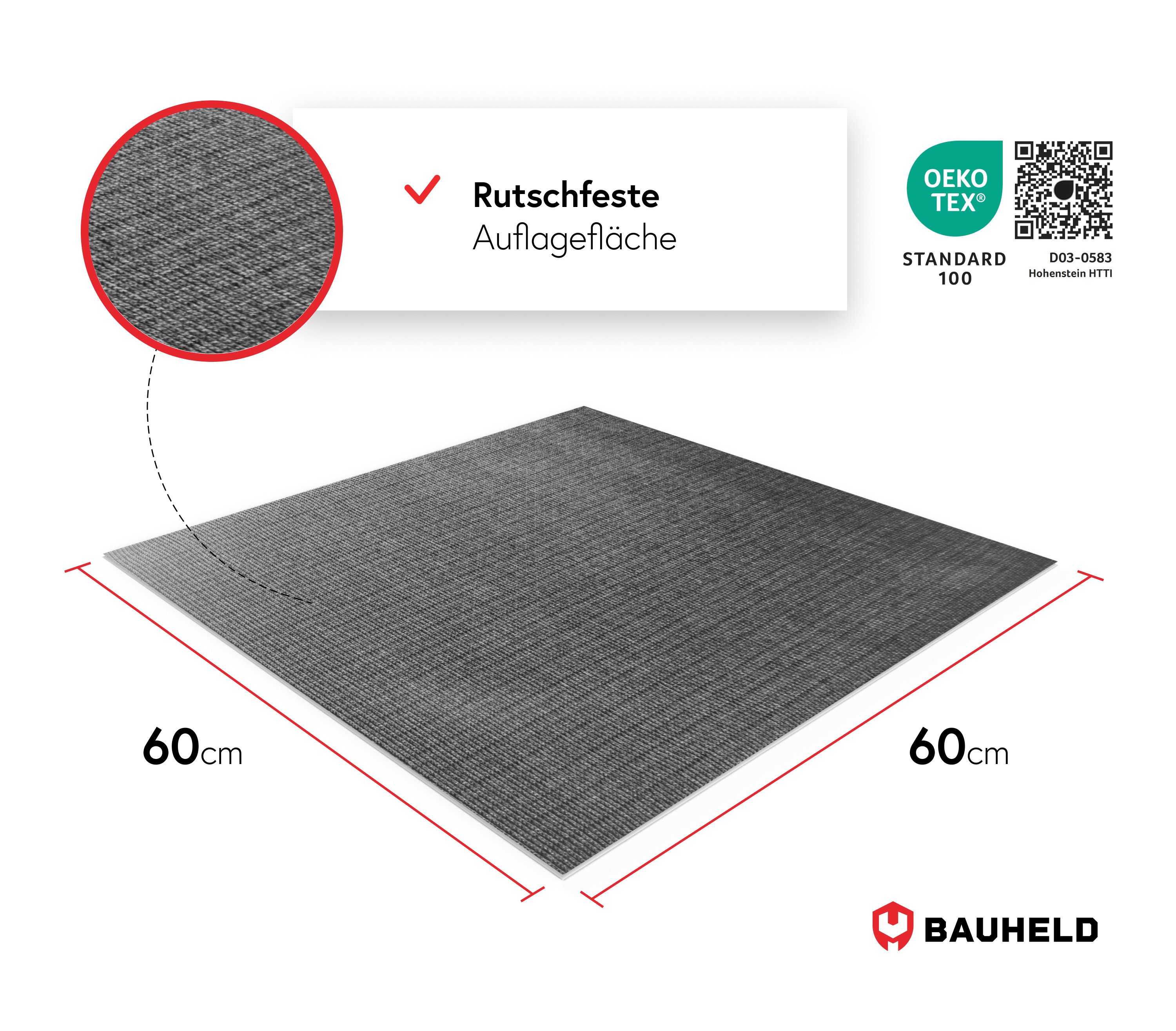 BAUHELD Antirutschmatte Waschmaschine [Made in Germany], 60x60 cm, Waschmaschinenauflage mit Vinyl-Beschichtung, Als Waschmaschinenbezug, Waschmaschinenabdeckung, Auch für Trockner