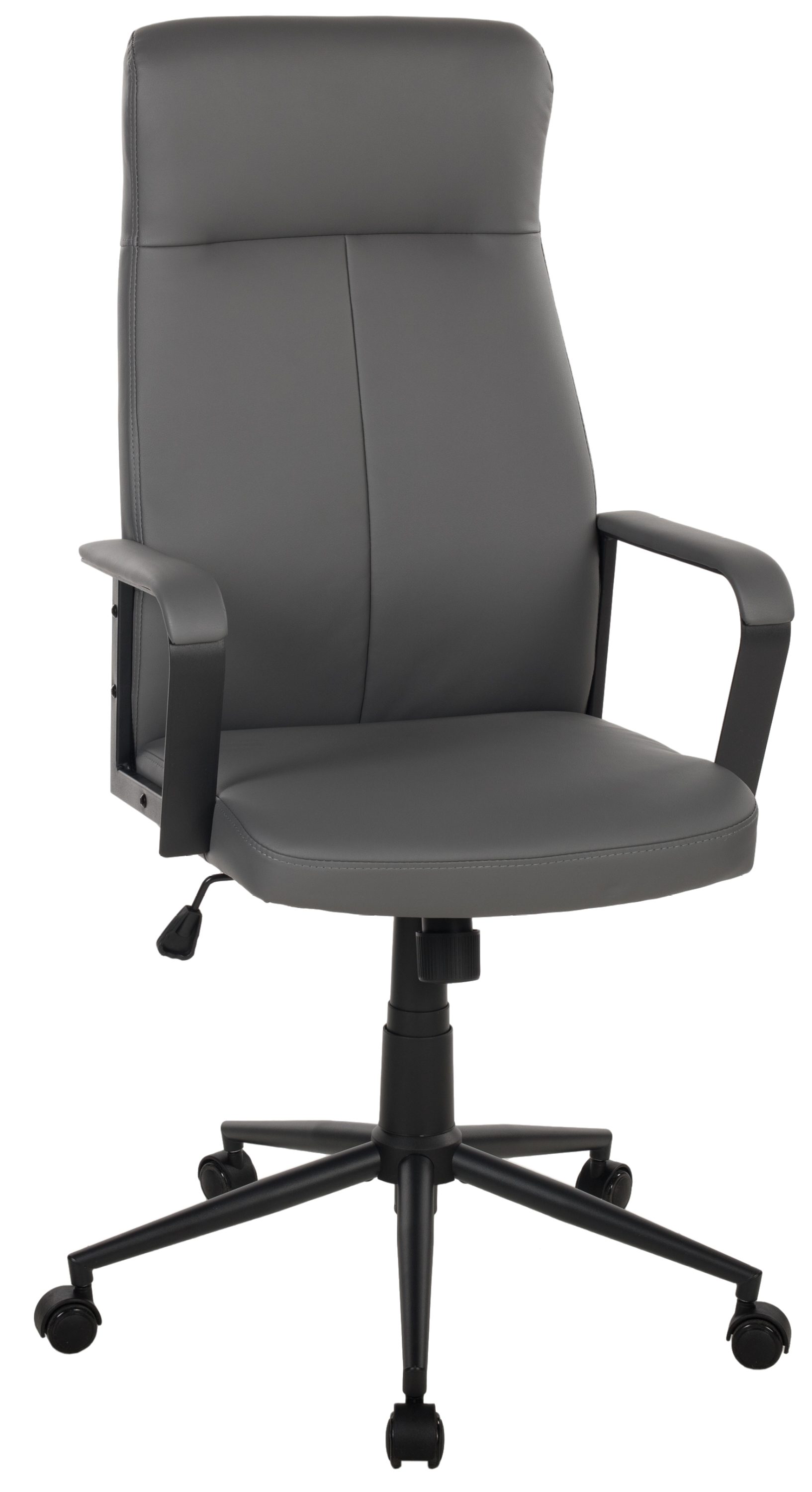 Duo Collection Chefsessel Bürostuhl Conrad, Kunstleder dunkelgrau, gepolstert, Homeoffice-Stuhl