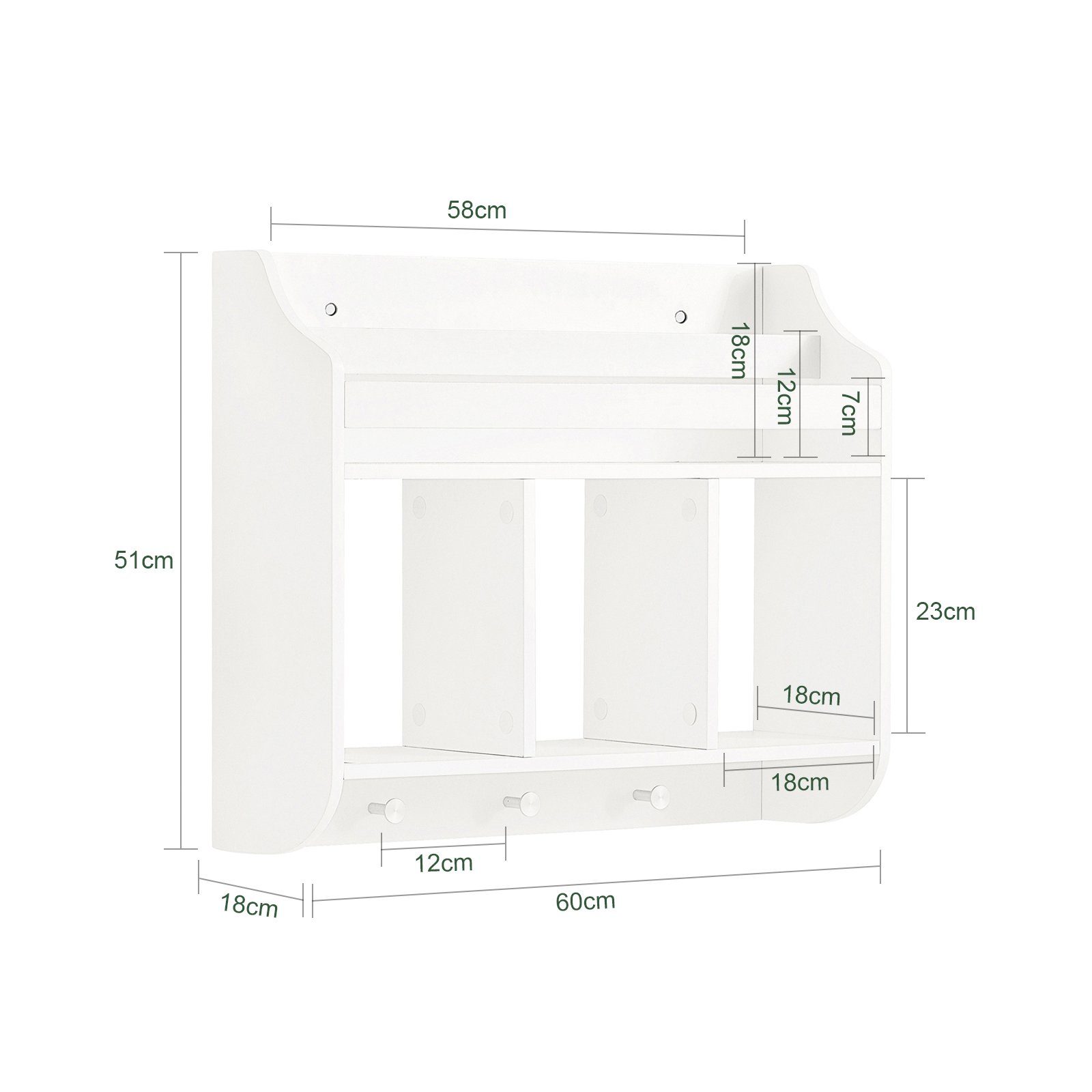 KMB46, SoBuy Hängeregal Haken Wandgarderobe Bücherregal mit 3 Kinderregal Wandregal