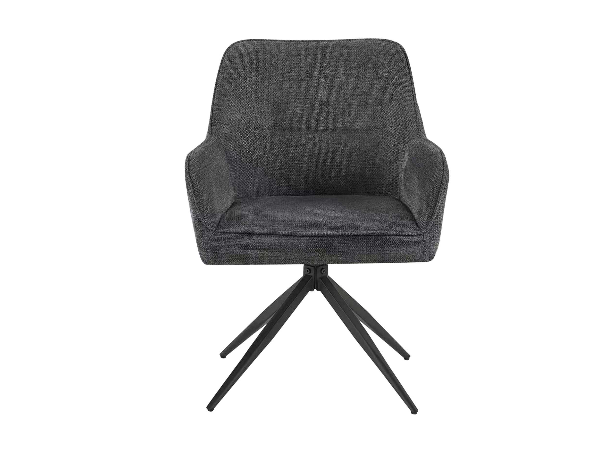 Massivart® Polsterstuhl drehbar 360 Grad, Esszimmerstuhl, Taschenfederkern Polsterung, »JETTE«, Webstoff anthrazit · Metallgestell schwarz pulverbeschichtet – Bild 5 von 5