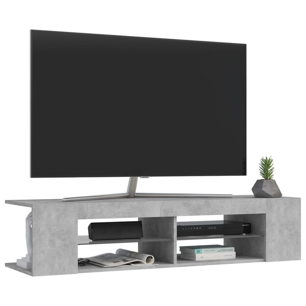 vidaXL TV-Schrank TV-Schrank mit (1-St) Betongrau 135x39x30 cm LED-Leuchten