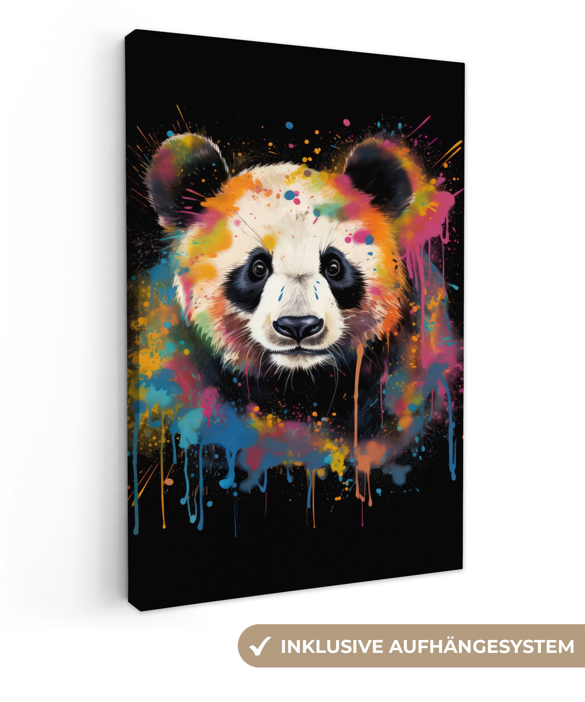 OneMillionCanvasses® Leinwandbild Panda - Graffiti - günstig online kaufen