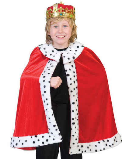 Funny Fashion König-Kostüm Umhang zum König Kostüm für Kinder - Rot - Mittelalter Ritterfest Karneval