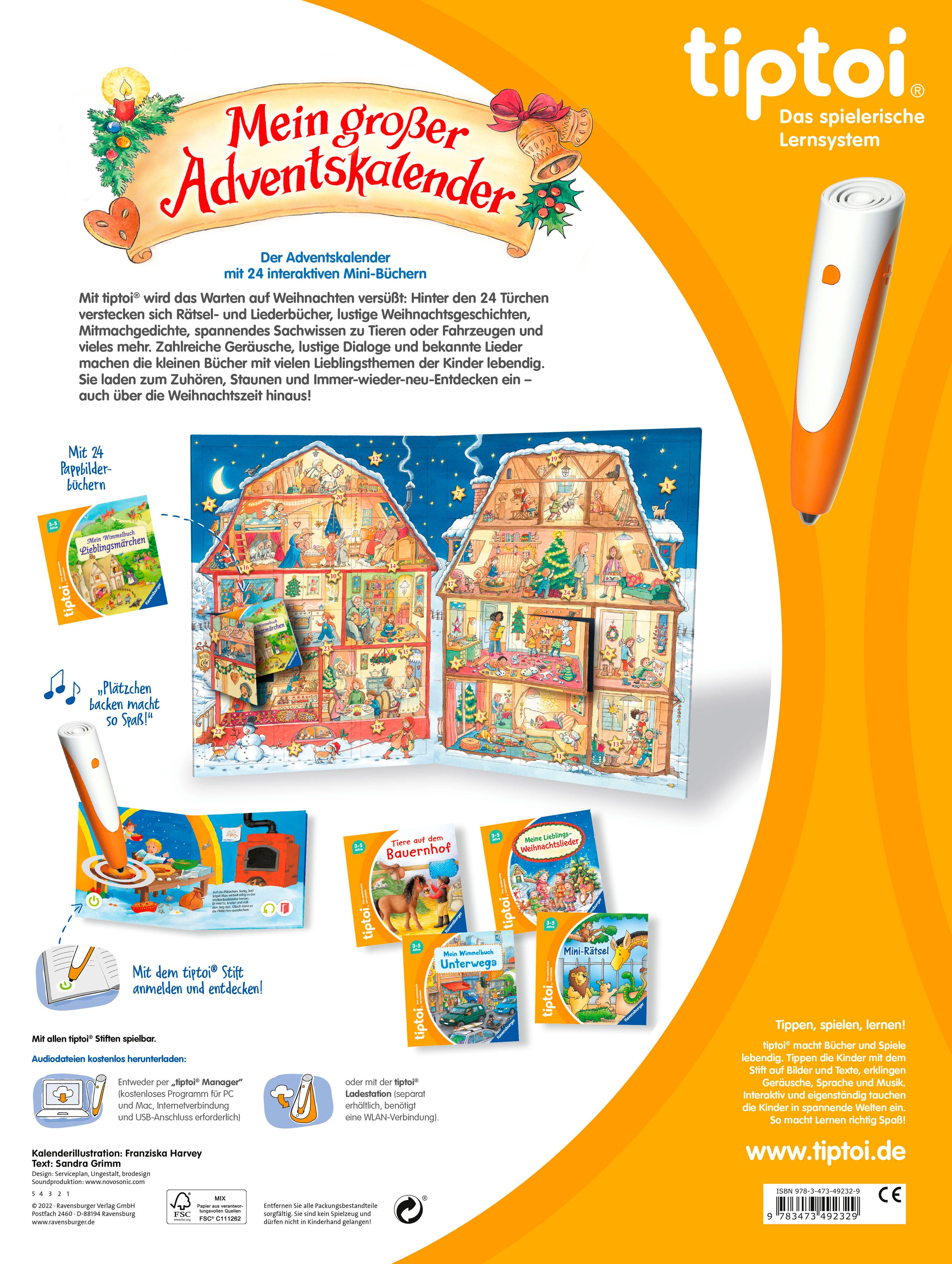 Ravensburger Spielzeug-Adventskalender tiptoi® Mein großer Adventskalender günstig online kaufen