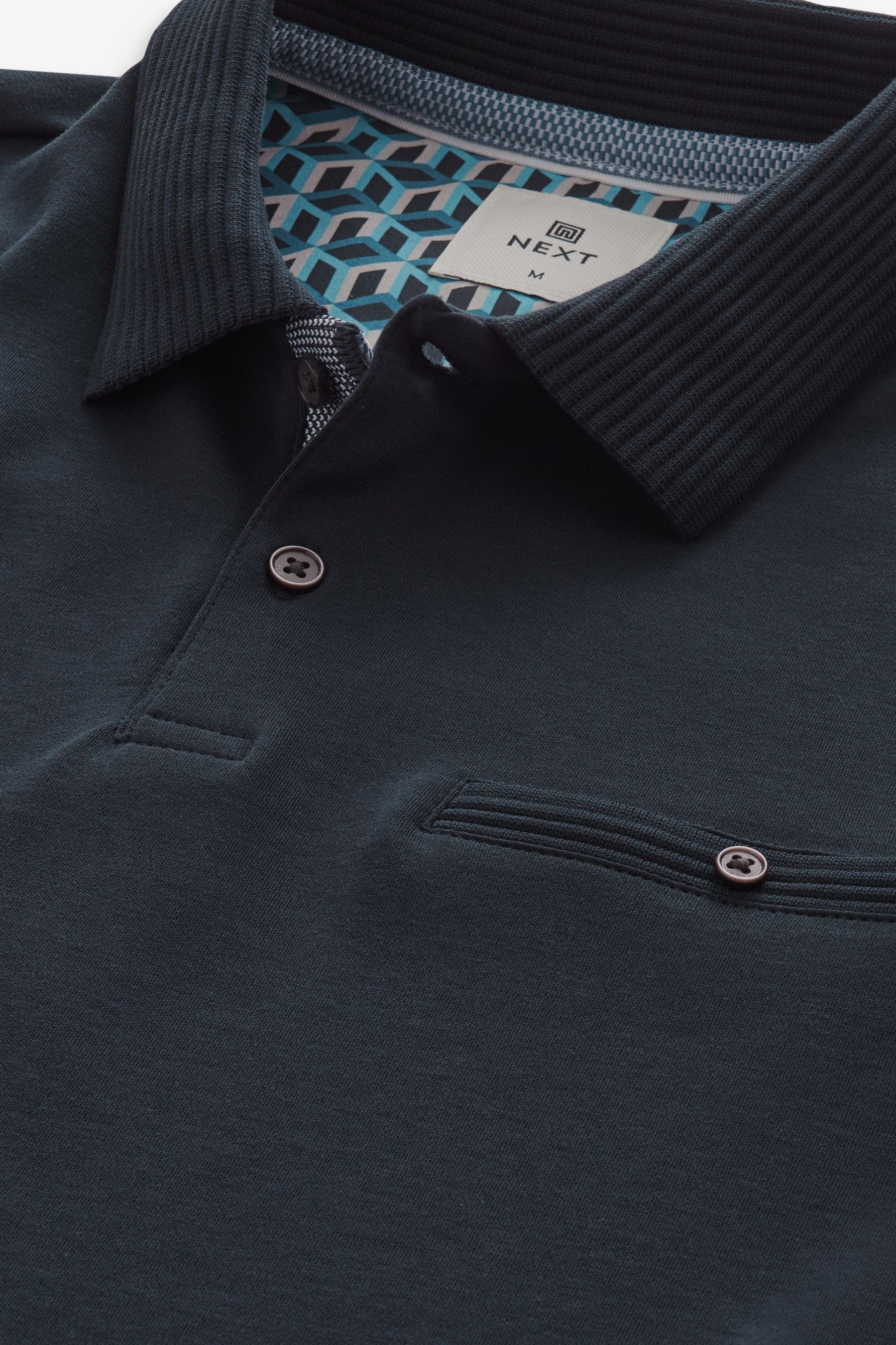 Next Poloshirt Schlichtes Premium-Poloshirt (1-tlg) Blue Navy