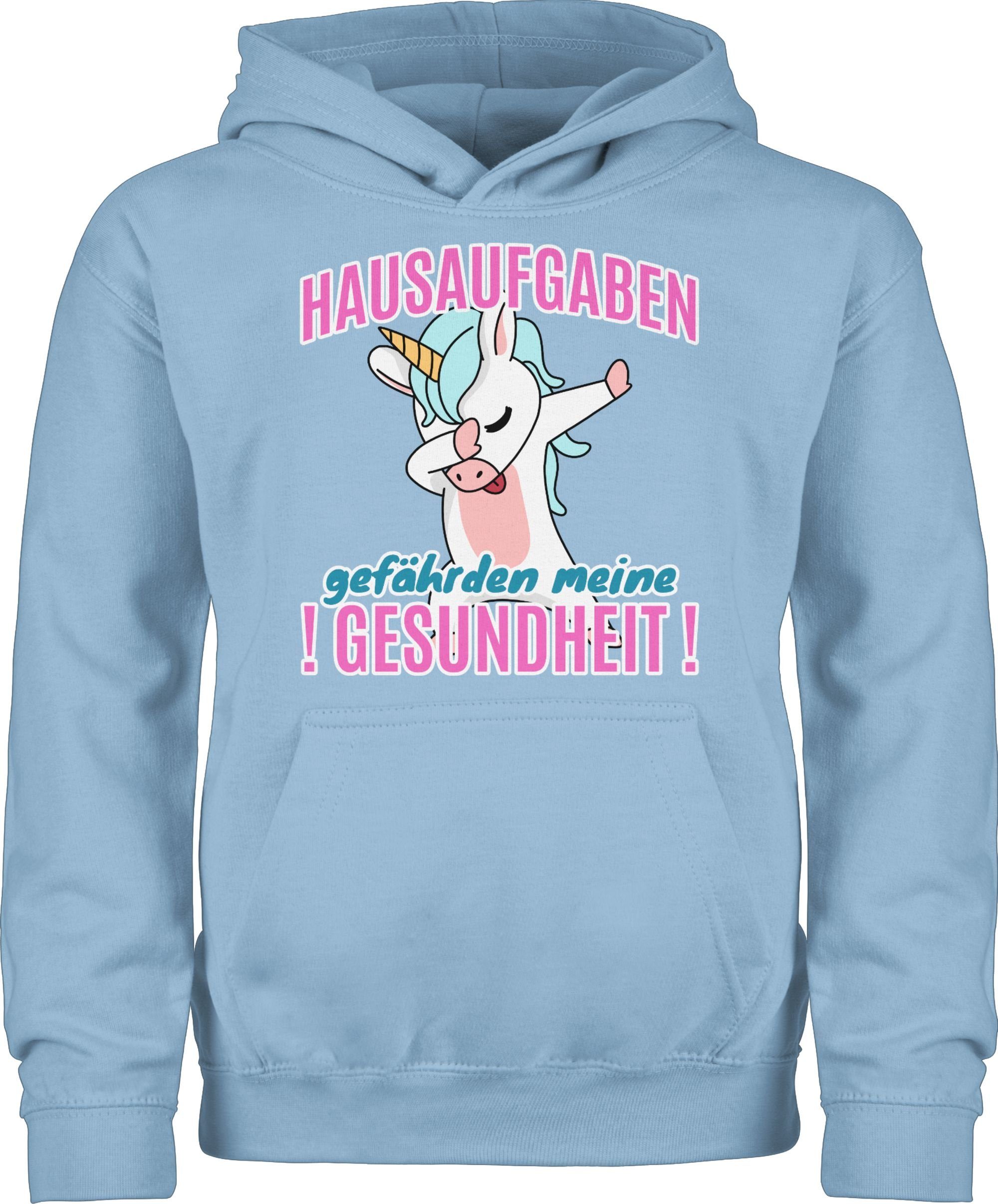 gefährden meine Hellblau Einhorn 3 Shirtracer Mädchen Hausaufgaben Gesundheit Hoodie Einschulung