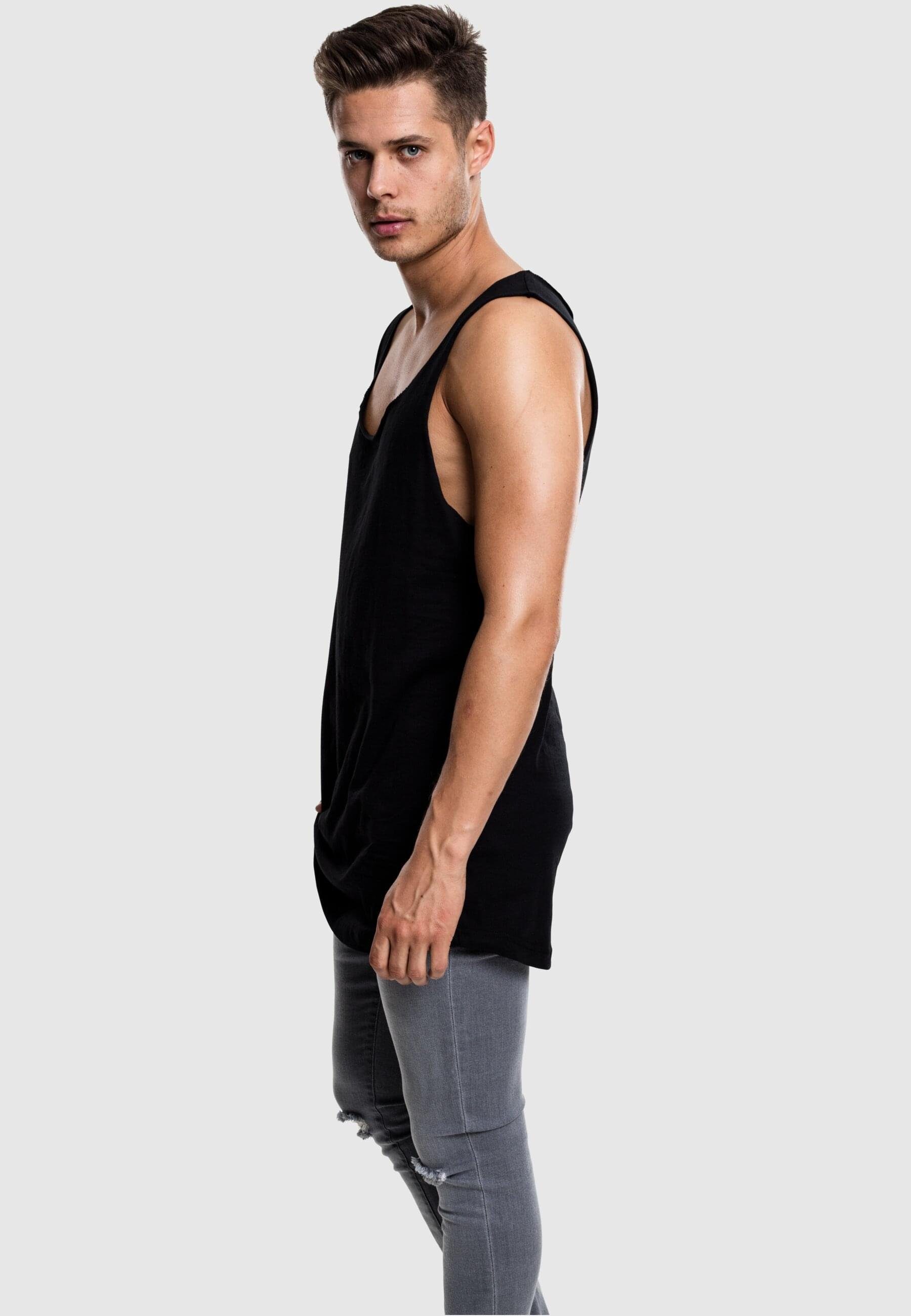 Shaped URBAN CLASSICS Edge (1-tlg) Loose Tanktop Herren black Tank Open Long