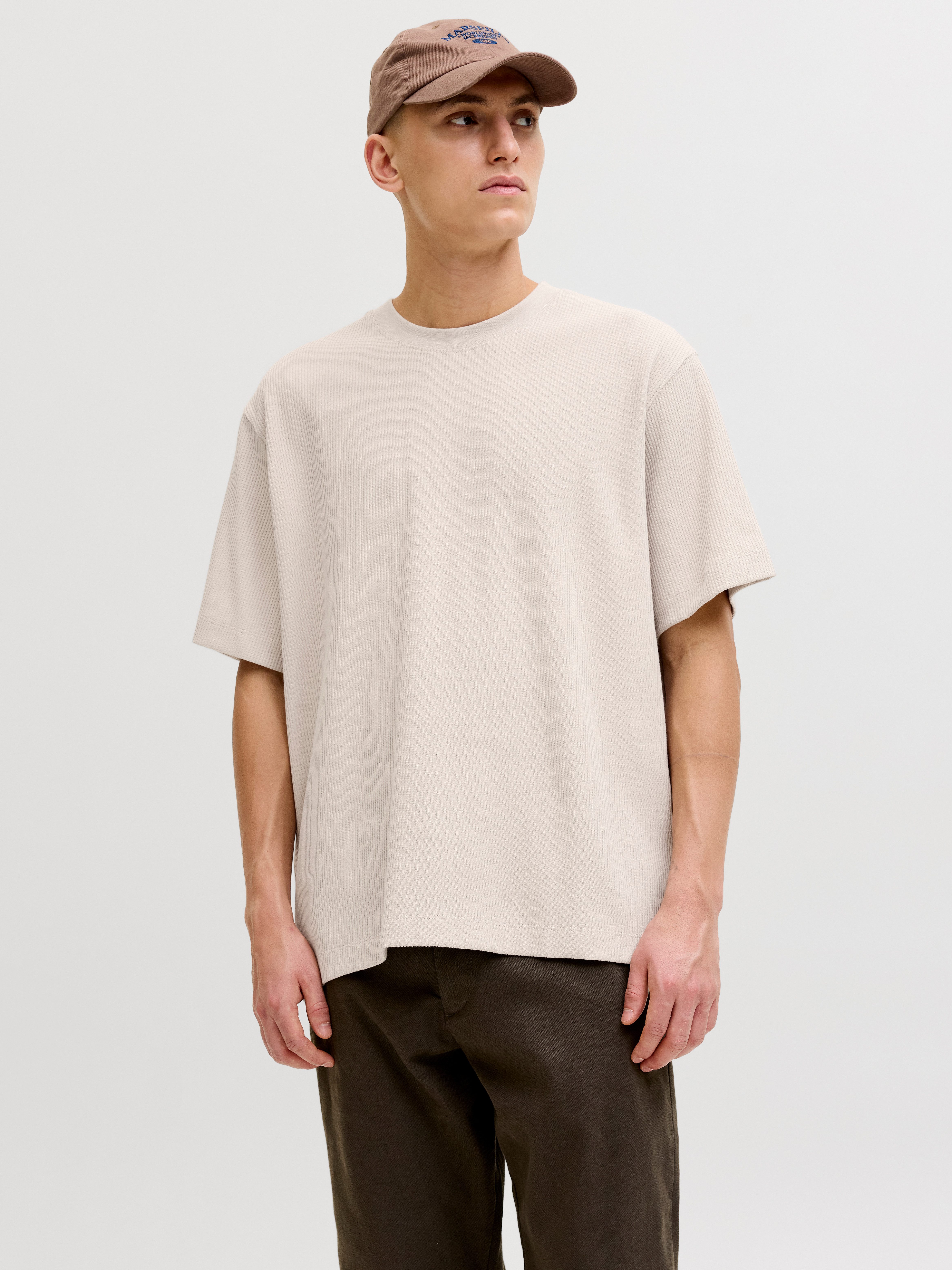 Jack & Jones Rundhalsshirt JJEHARRISON STRUCTURE TEE SS O-NECK LN mit Rundh günstig online kaufen