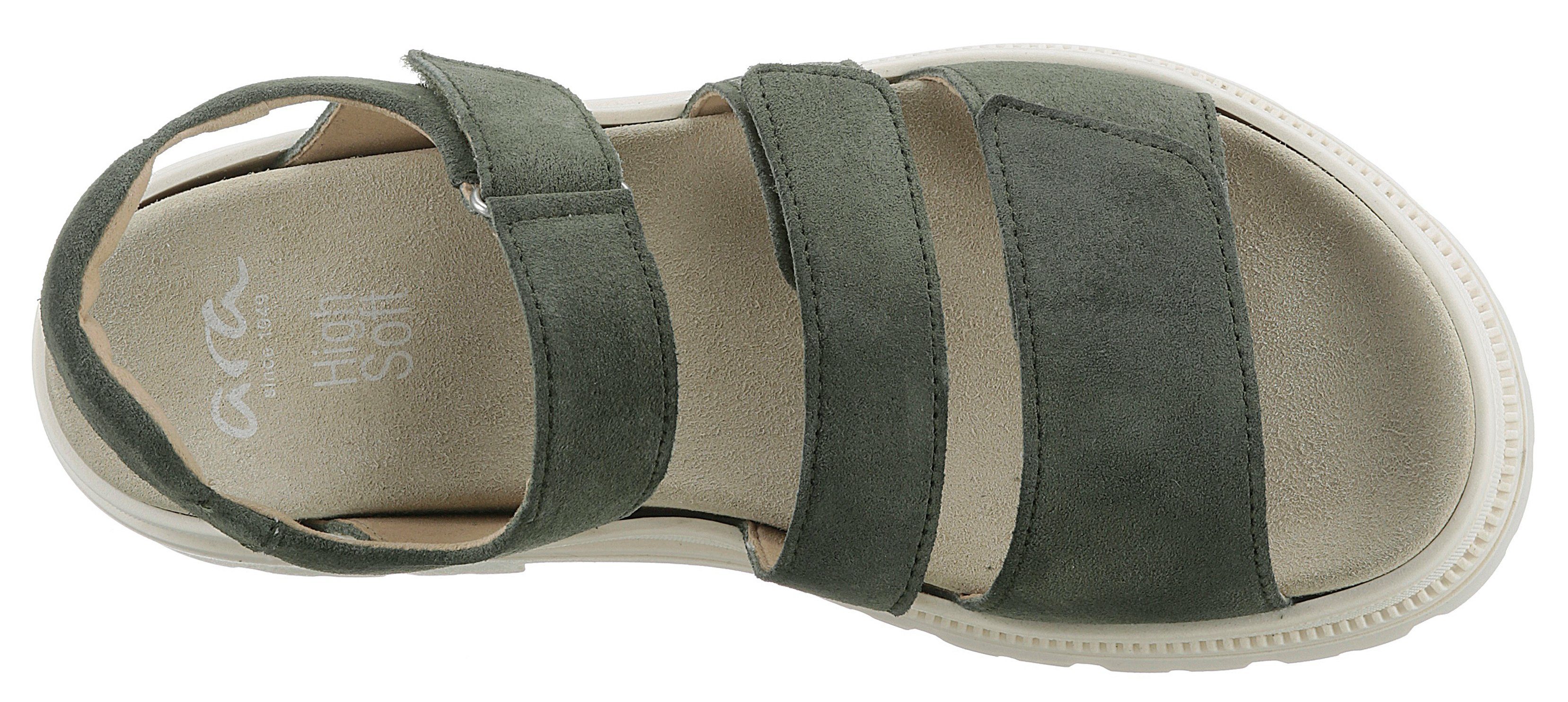 Sandalette olivgrün Ara H-Weite DOVER mit Microfaser-Wechselfußbett,
