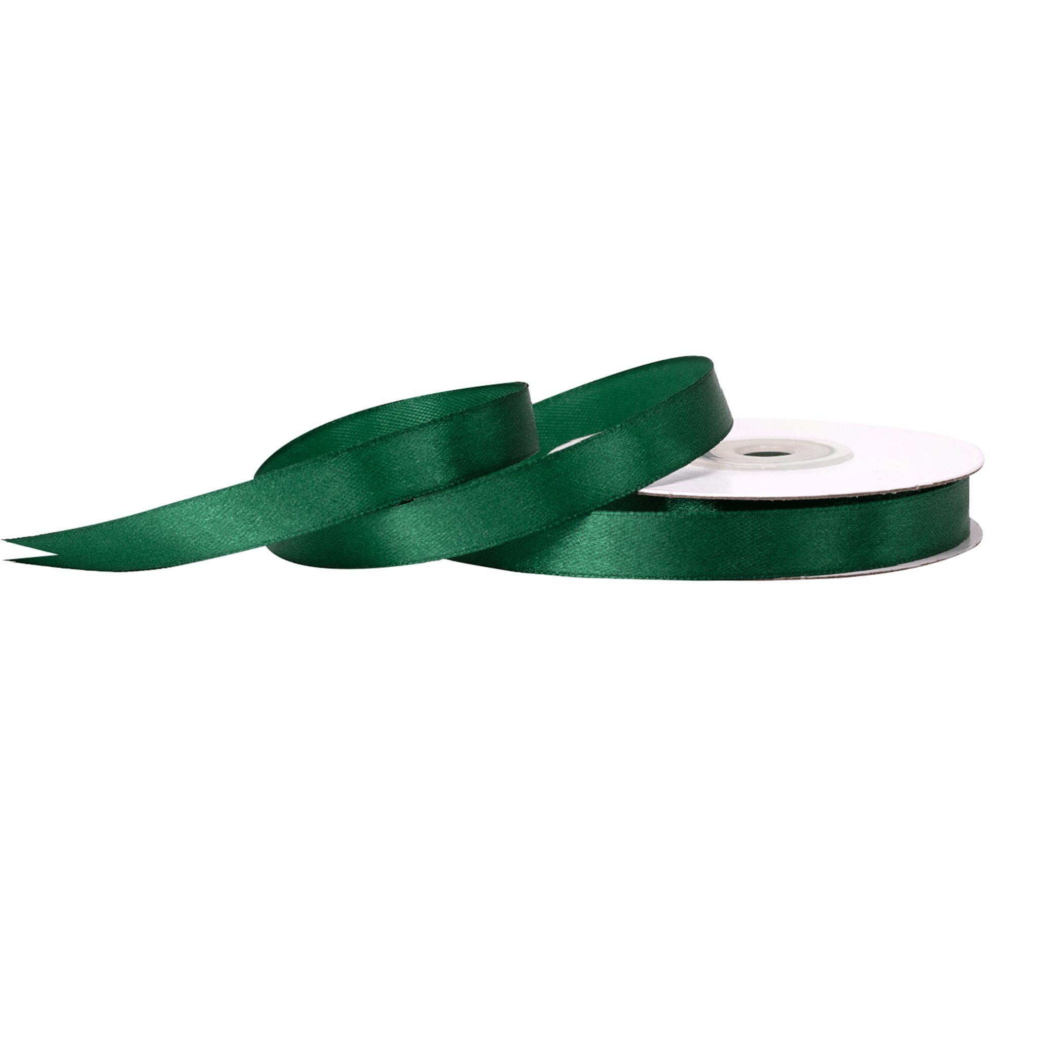 Creativery Satinband, Satinband 12mm x 25m Rolle Dunkelgrün