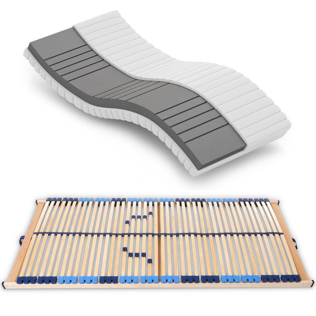 Kaltschaummatratze + Lattenrost 90x200 H3 Set Betten-ABC KSP-500 + Superflex NV, Betten-ABC