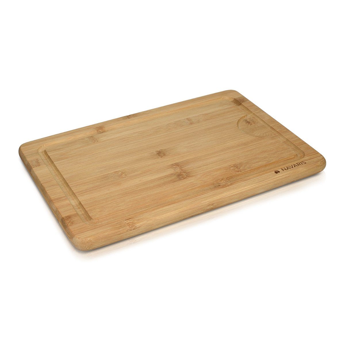 Schneidebrett Bambus Brettchen XL - 35x23,5x1,8cm Küchenbrett mit Saftrille