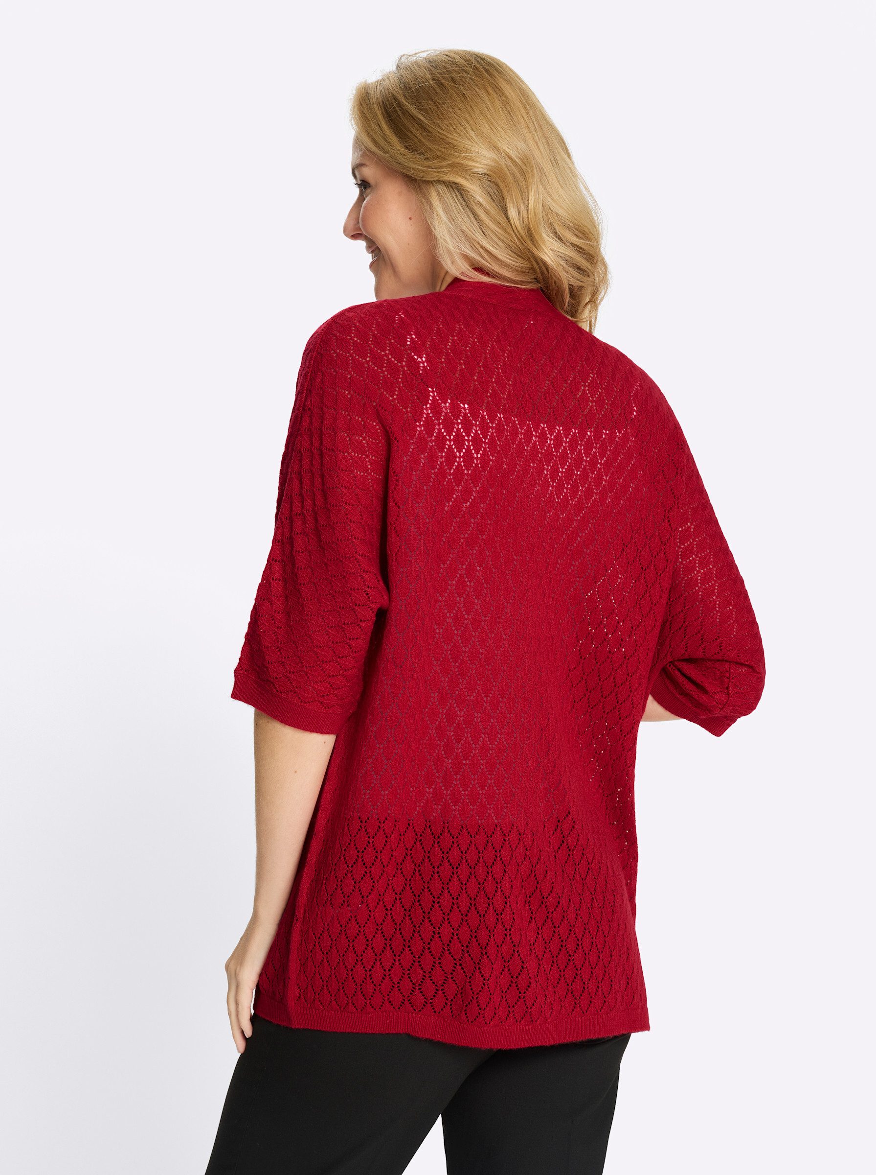 Sieh an! Strickjacke Strickjacke 3/4-Arm Ajour günstig online kaufen