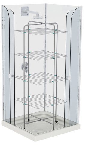 Bischof Colombo Turmwäscheständer Alpina 40, Trockenlänge 40 m, 4 Rollen, Aluminium