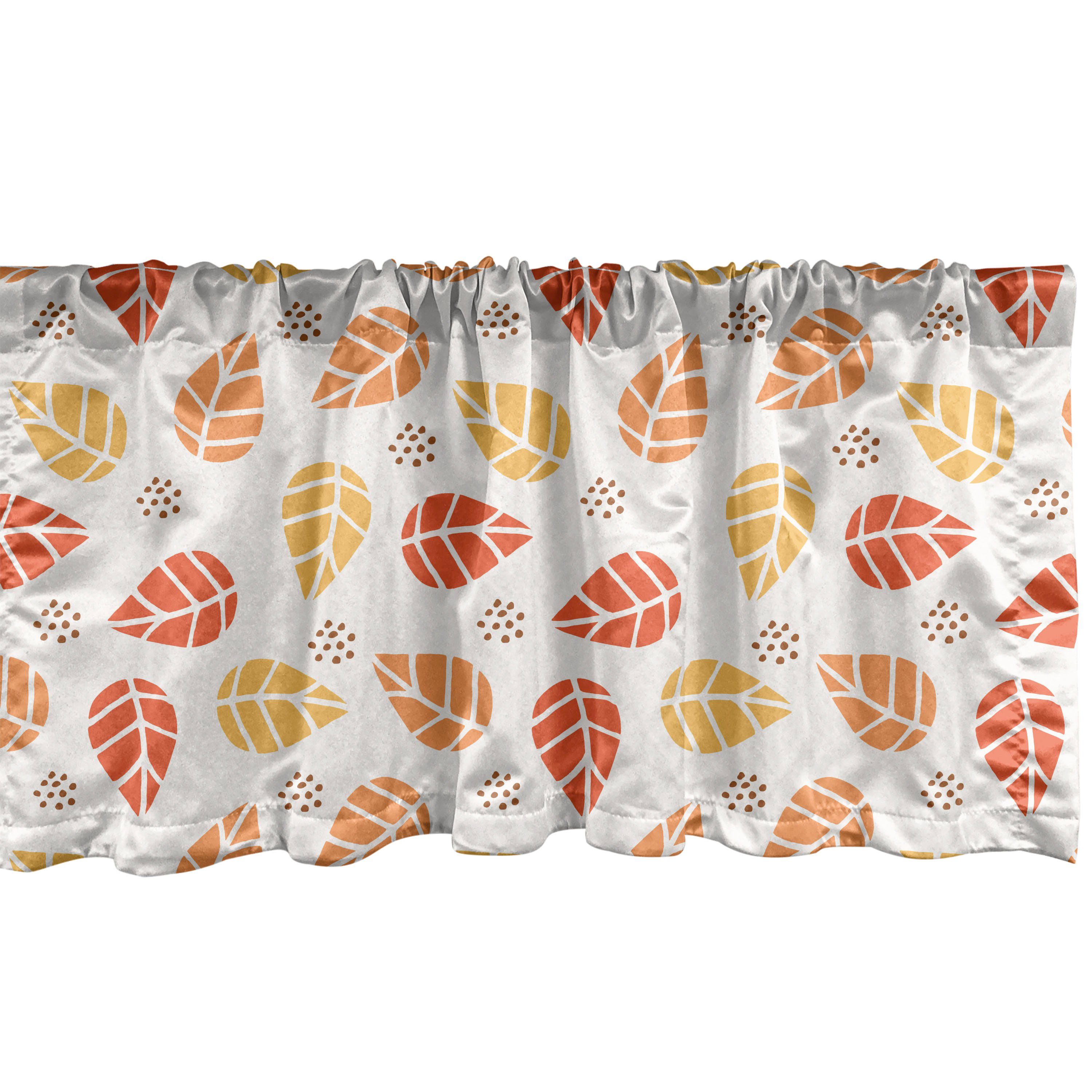 Scheibengardine Vorhang Volant für Küche Schlafzimmer Dekor mit Stangentasche, Abakuhaus, Microfaser, Herbst Tangerine Wiederholungs-Muster