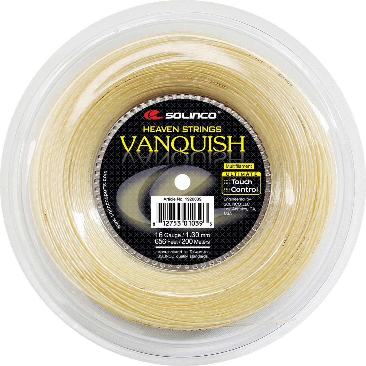 Tennissaite Vanquish (Spielgefühl+Armschonung) natur 200m Rolle
