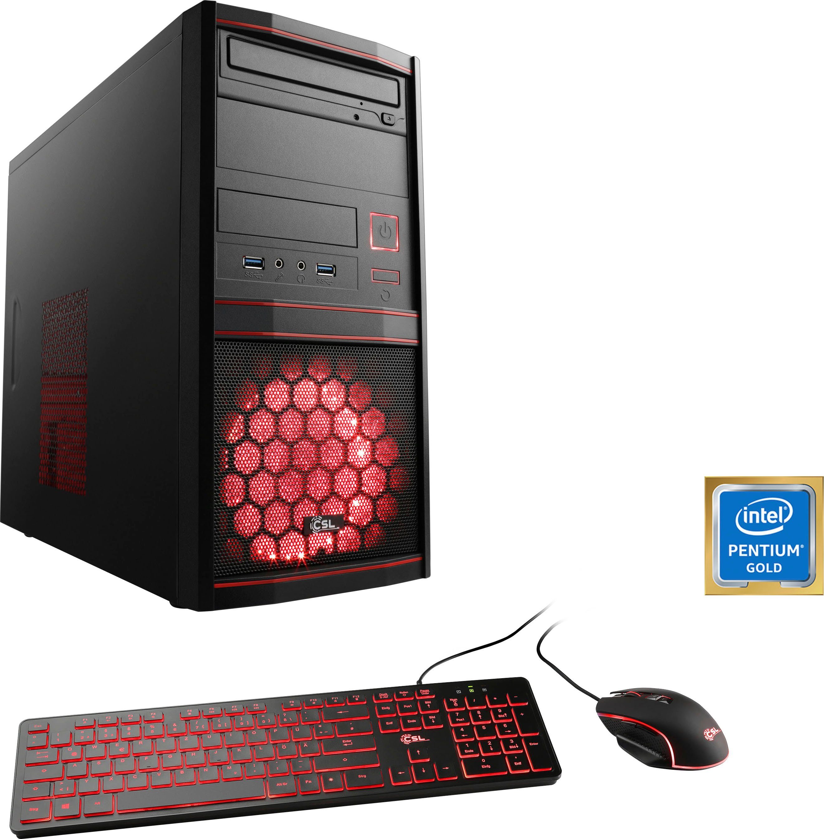 CSL Speed V21814 PC (Intel® Pentium Gold G6400, 8 GB RAM, 500 GB SSD, Luftkühlung)