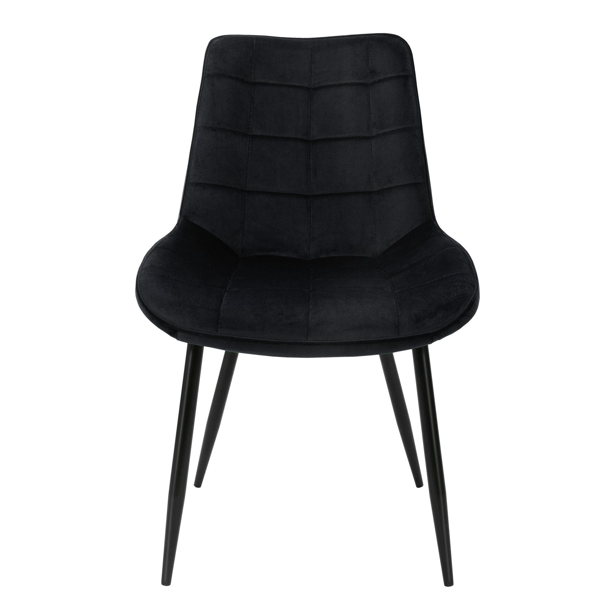 ML-DESIGN Stuhl Esszimmerstühle Küchenstuhl Ergonomisch Set), Samtbezug Metallbeine Wohnzimmerstuhl Schwarz Set 2er (2er Polsterstuhl