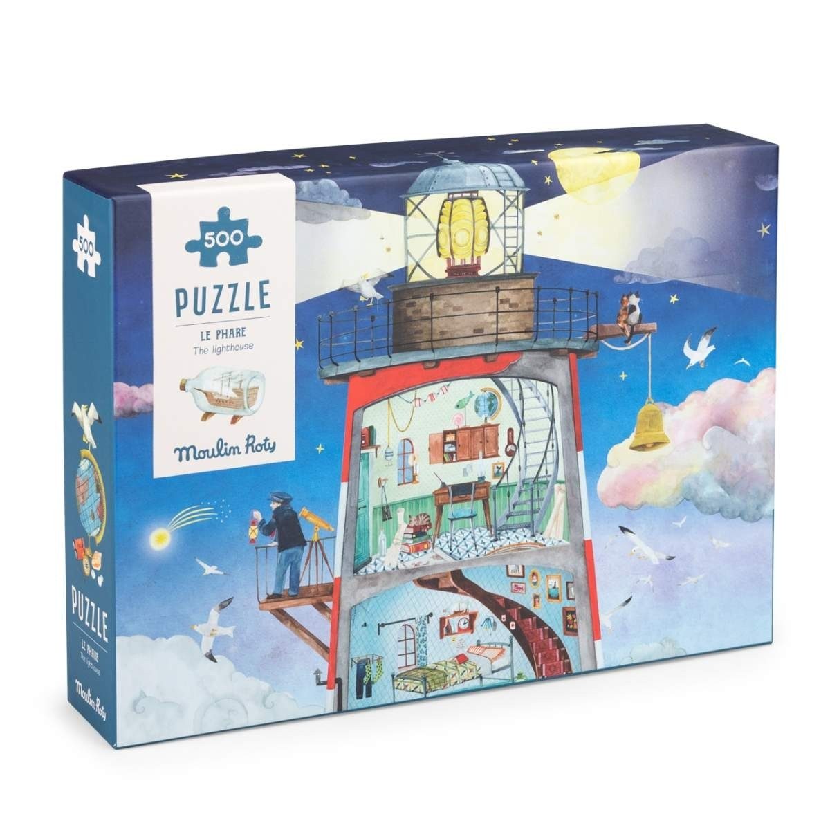 Moulin Roty Puzzle Puzzle Leuchtturm 500 Teile Kinderpuzzle für Kinder mit Motiv, 500 Puzzleteile, Kinderpuzzle