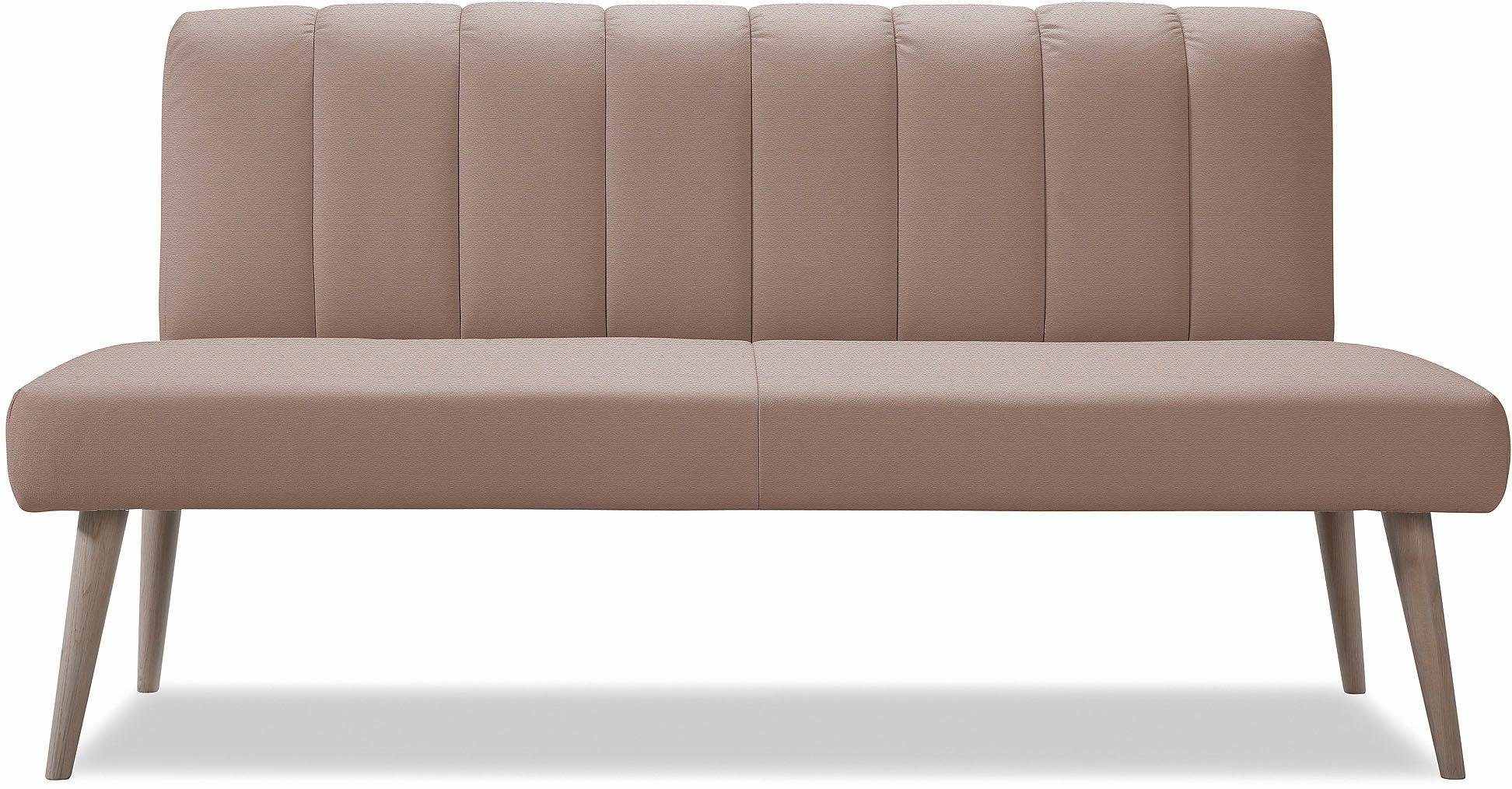 exxpo - sofa fashion Sitzbank Costa, moderne Rückensteppung, bequem und elegant, hoher Holzfuß, hochwertige Detailverarbeitung, Frei im Raum stellbar