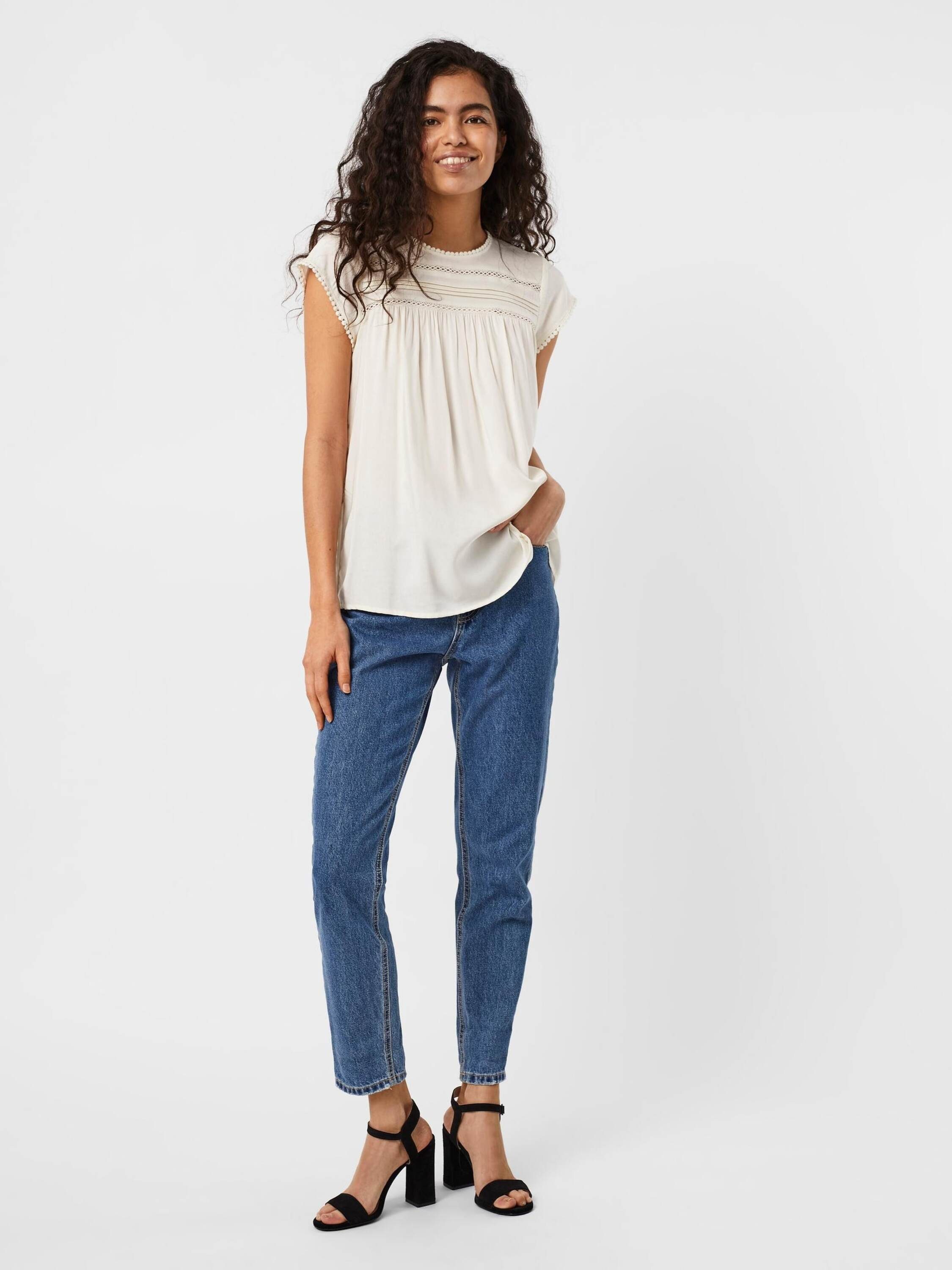 Vero Moda Kurzarmbluse VMDebbie (1-tlg) Cut-Outs