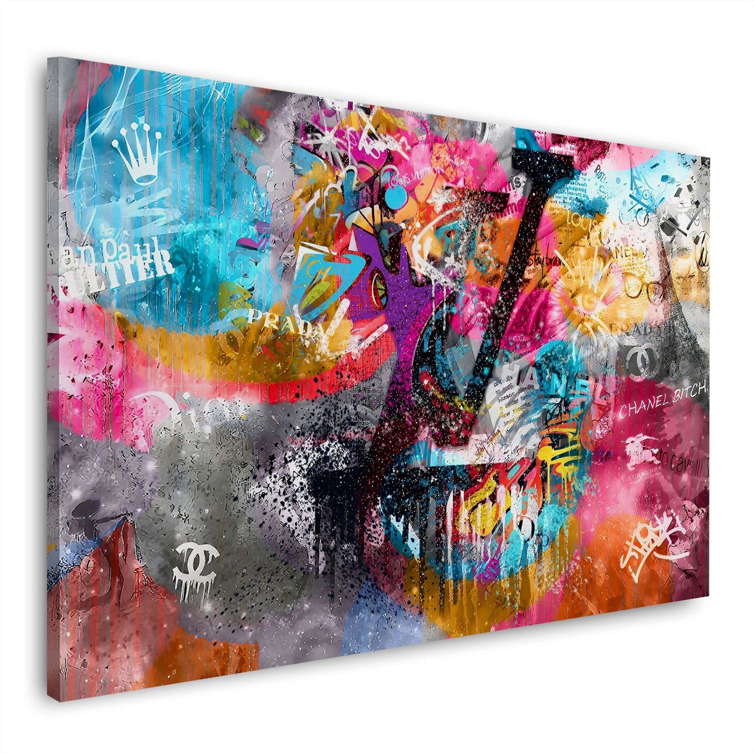 Artedinoi Leinwandbild Pop Art Luxus abstrakt Lifestyle Design Wandbild Leinwandbild Kunstdru