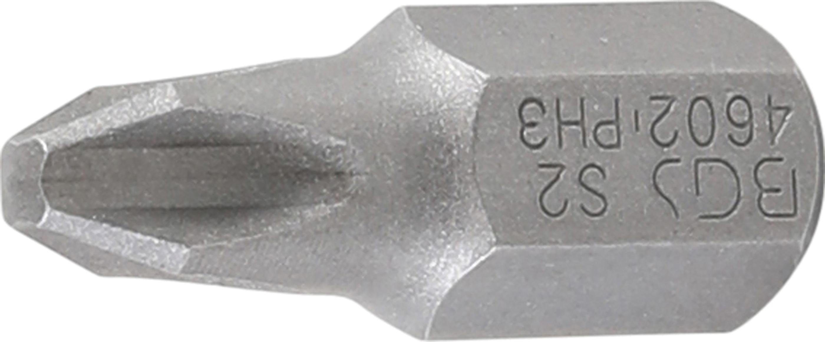BGS technic Bit-Schraubendreher Bit, Antrieb Außensechskant 10 mm (3/8), Kreuzschlitz PH3