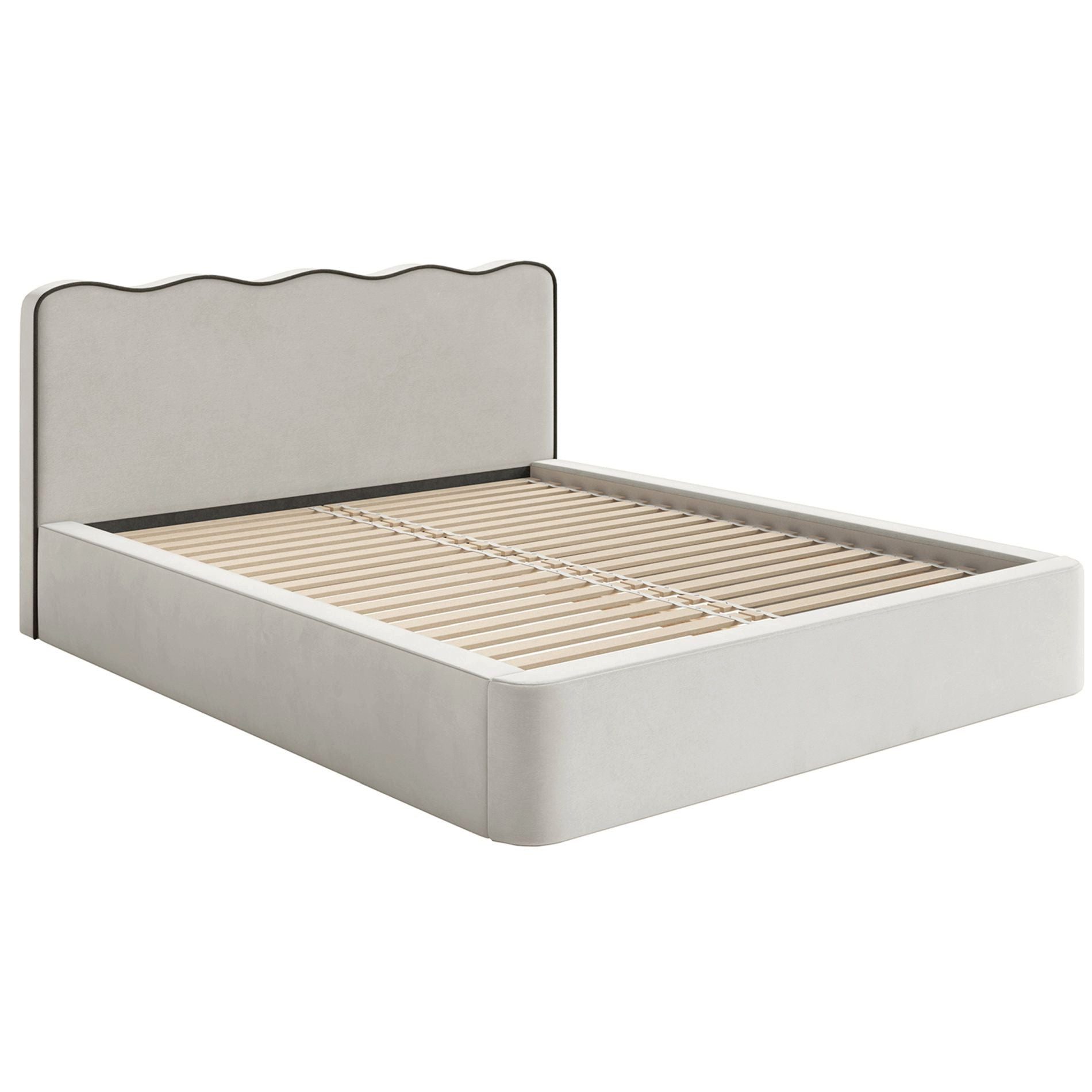 Selsey Polsterbett DUNEY, Polsterbett Samt/Strukturstoff, geschwungenes Kopfteil 140–180x200