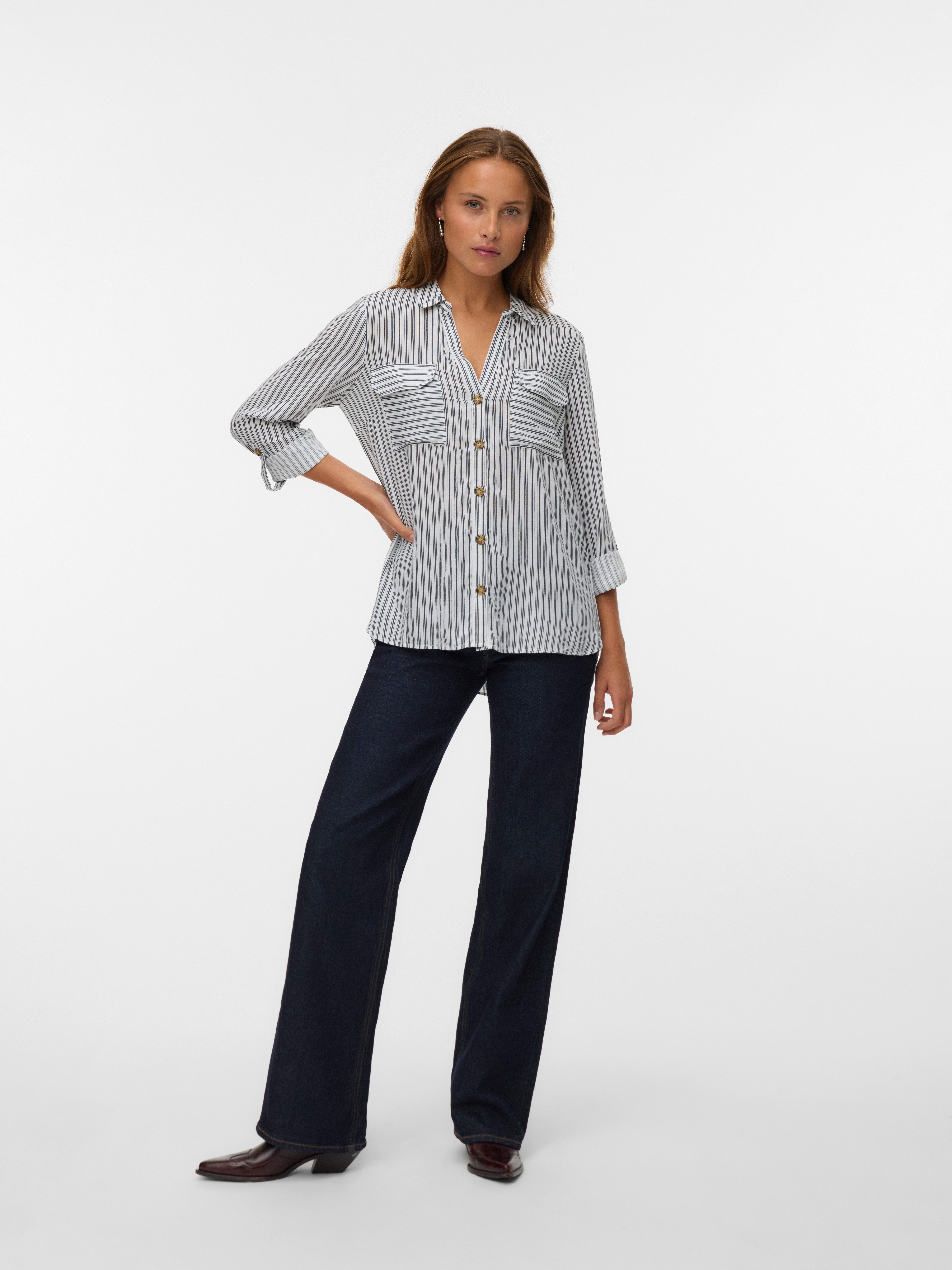 Vero Moda Hemdbluse VMBUMPY L/S SHIRT NEW WVN GA NOOS Viskose, regular fit