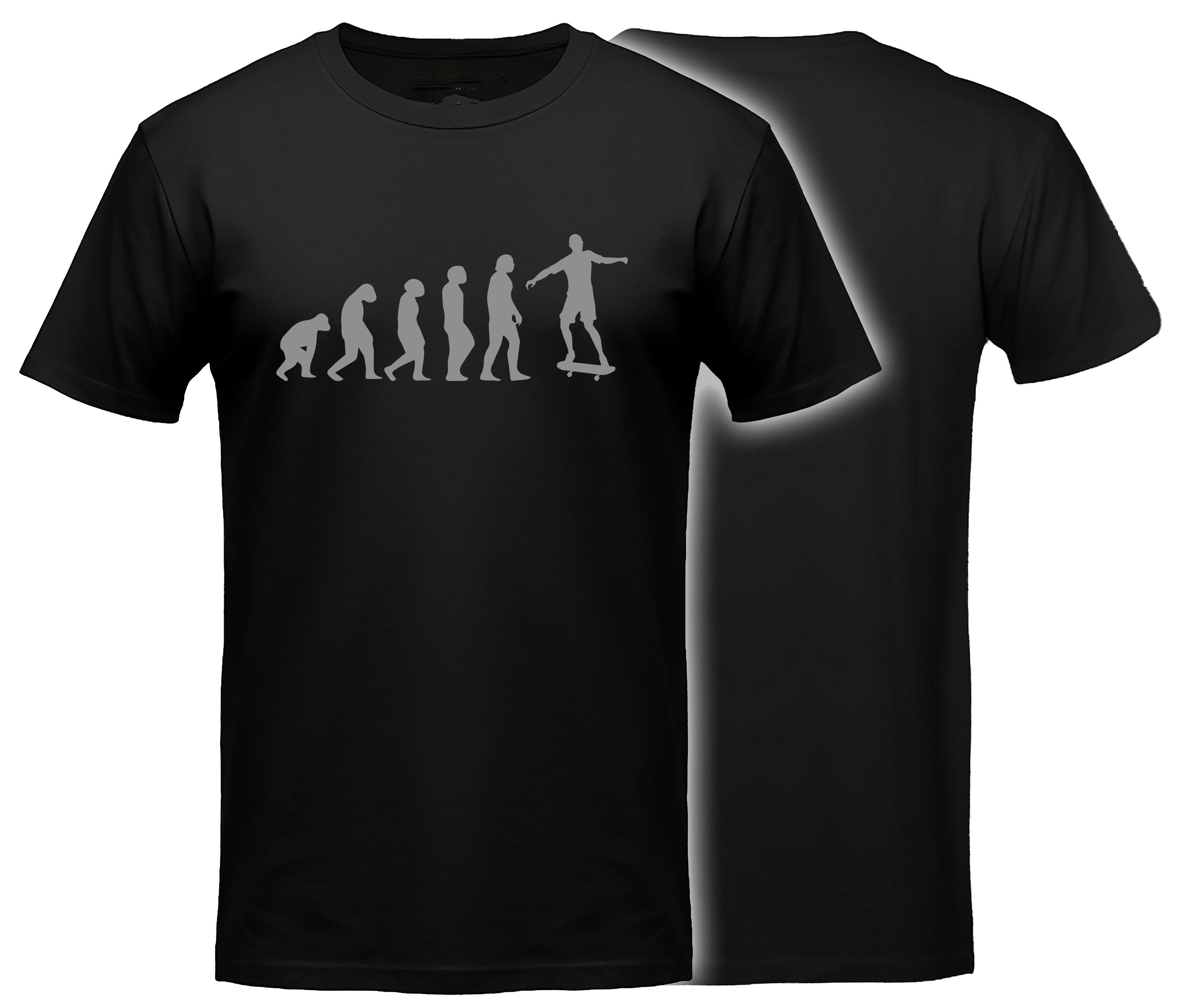 MyDesign24 T-Shirt Skater print Shirt Evolution Skater T-Shirt schwarz kurzarm Regular Fit i556