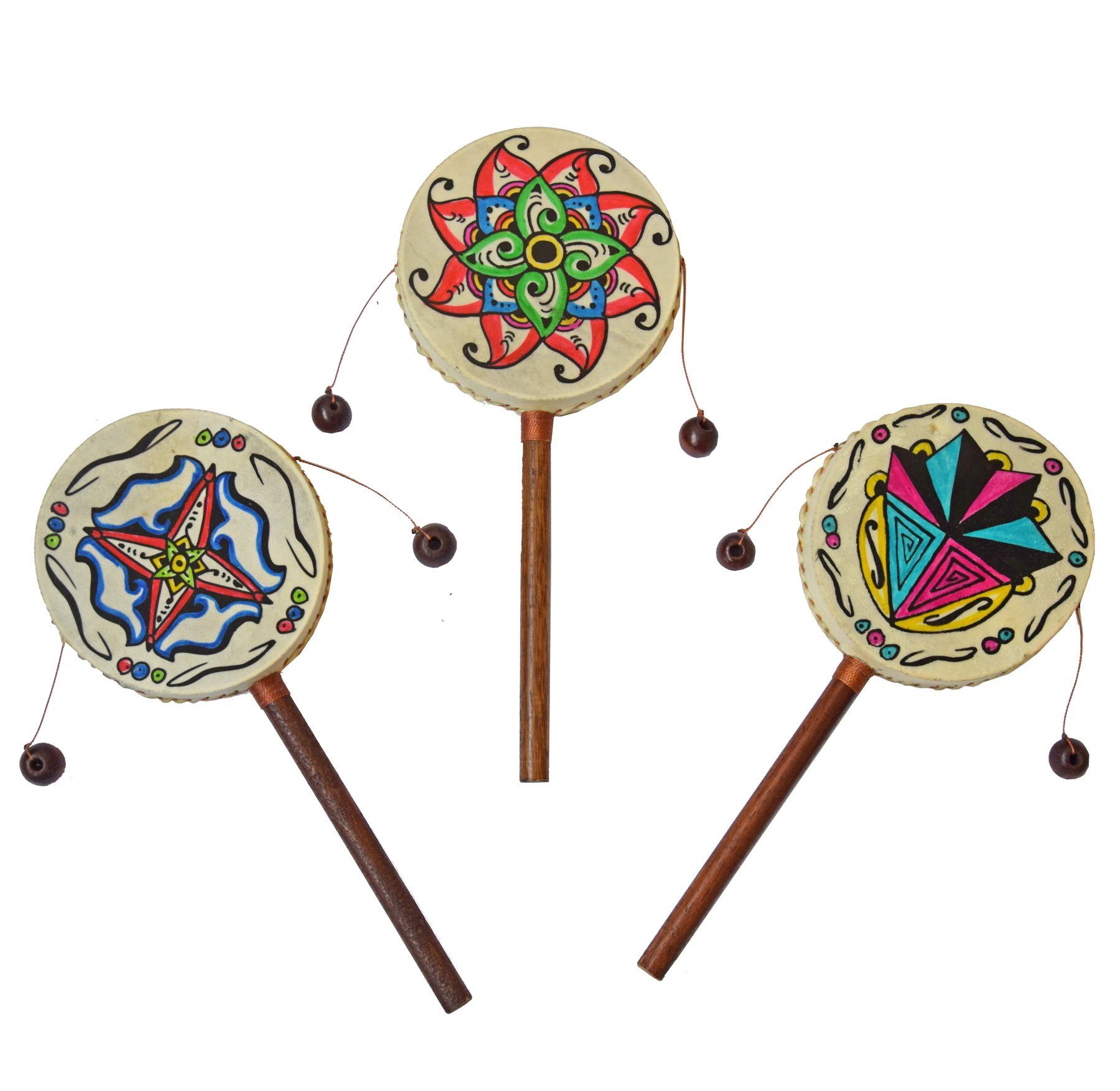 SIMANDRA Handtrommel Schütteltrommel Meditation Drehtrommel