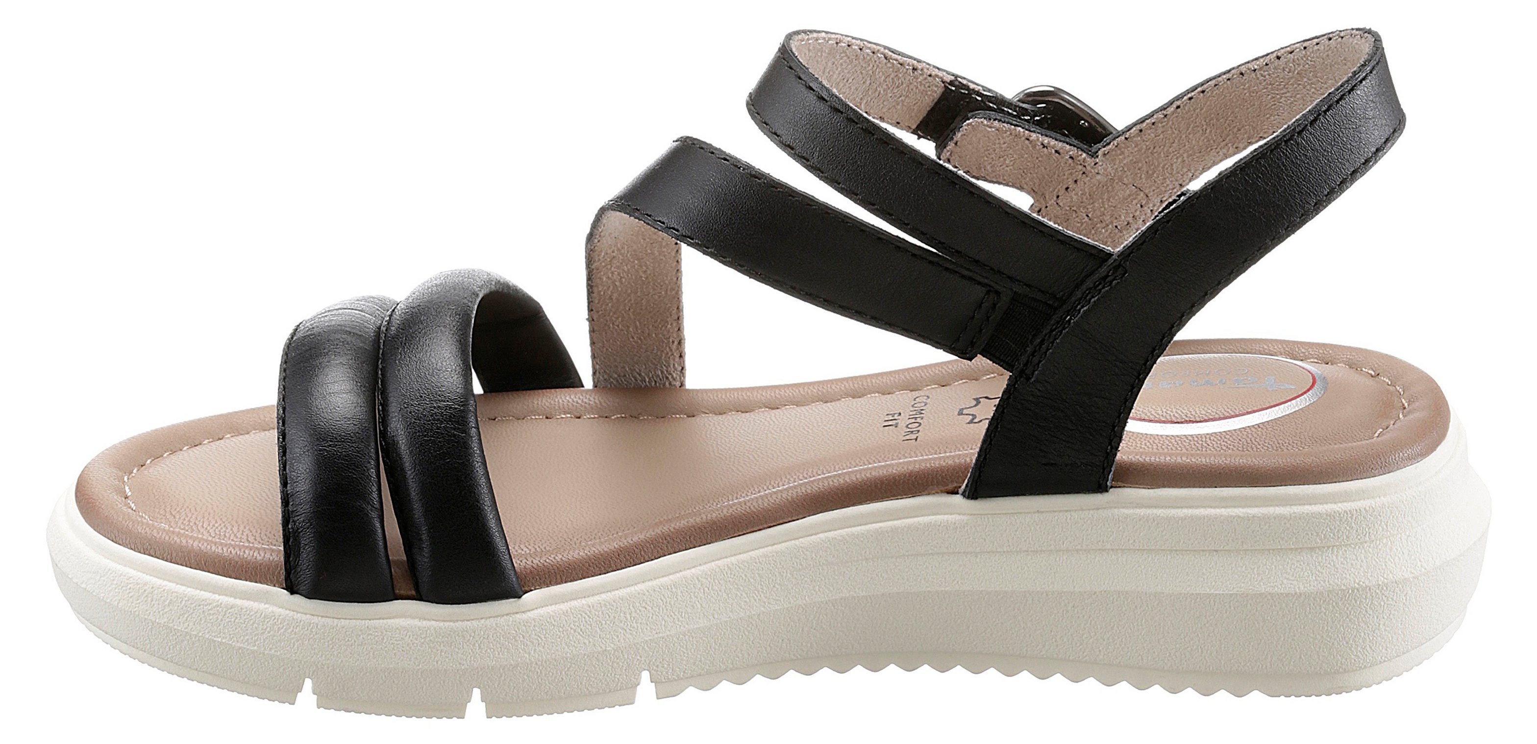Sandale mit COMFORT = Weite Tamaris G Zierriemchen, weit schwarz