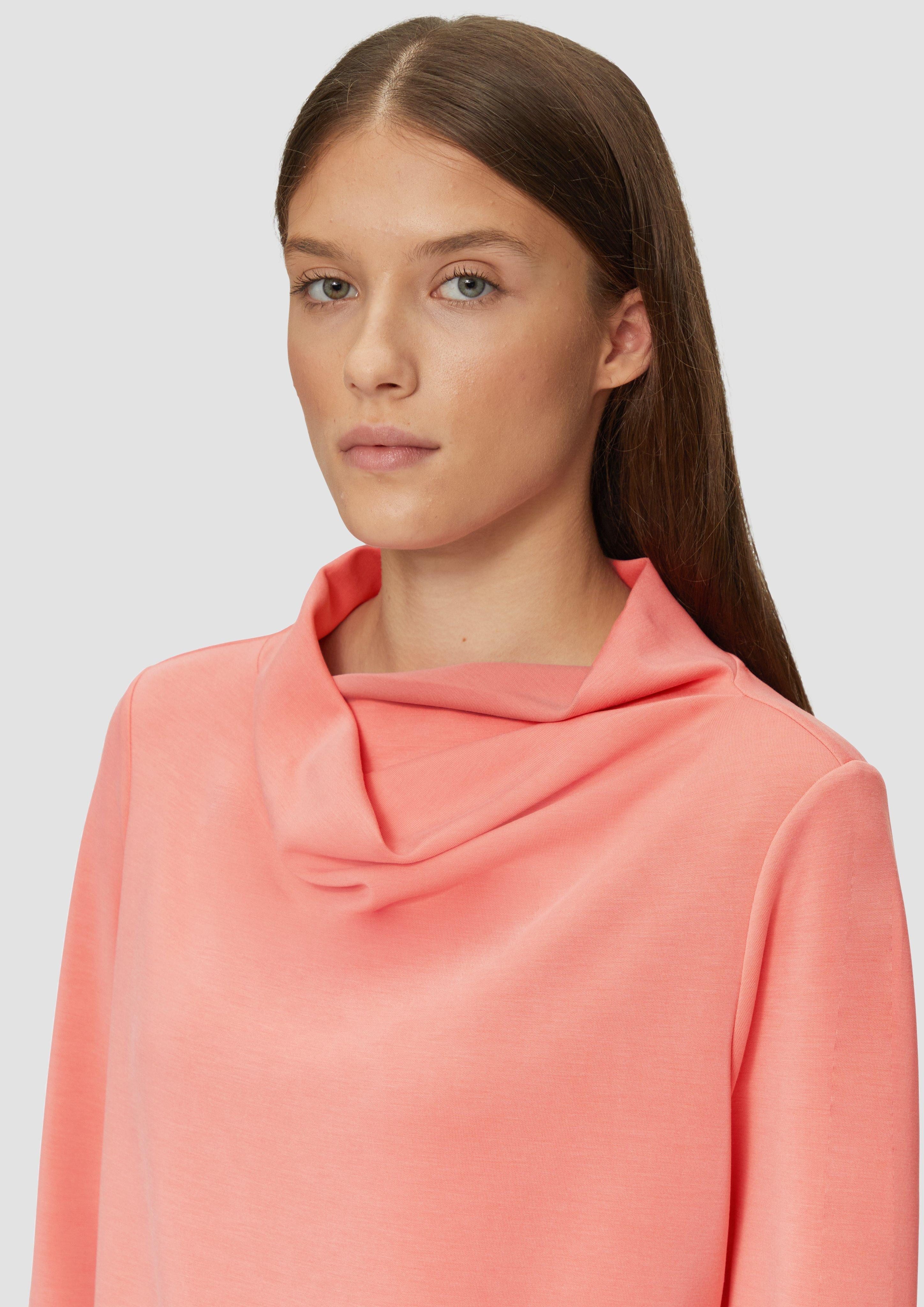 s.Oliver Sweatshirt Scuba-Sweatshirt mit Wasserfallkragen günstig online kaufen