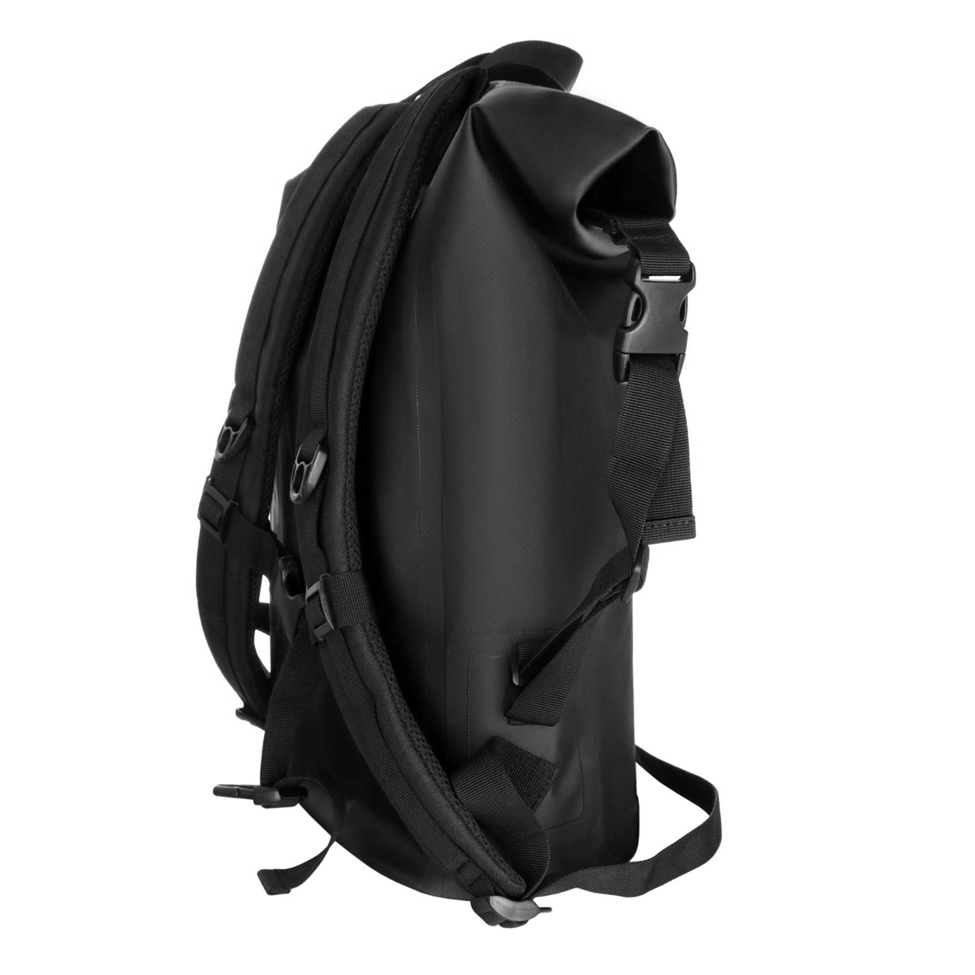 YEAZ Rucksack STOCKHOLM Wasserfester Rucksack schwarzes Logo (1-tlg), Wasserfester Rucksack schwarzes Logo