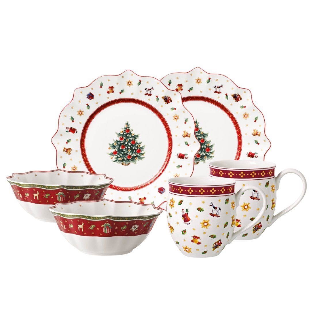 Villeroy & Boch Teller-Set Toy's Delight Weihnachtsgeschirr, Porzellan, Set 6-tlg.