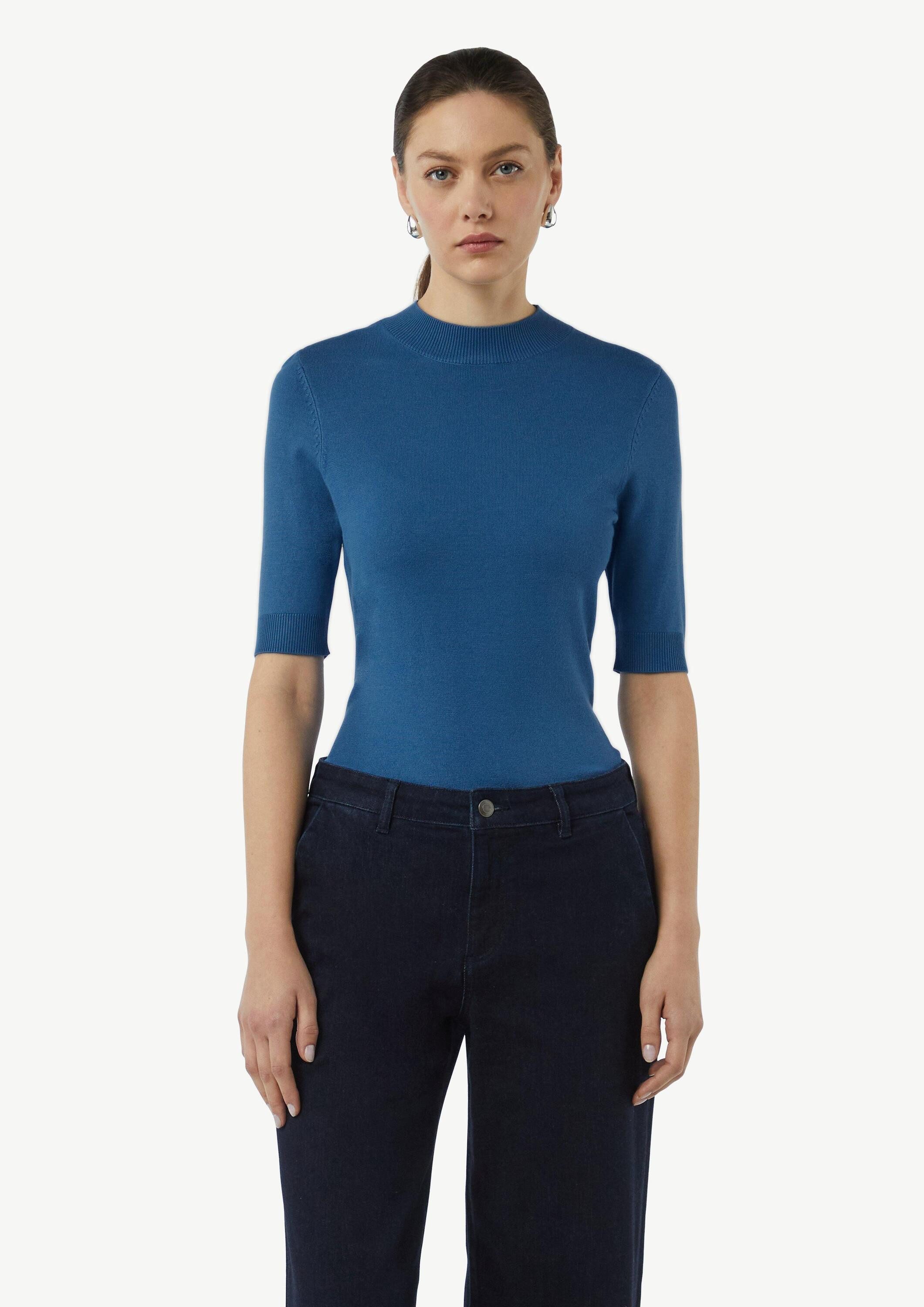 comma Kurzarmshirt Strickpullover Feinstrickpullover aus Viskosemix günstig online kaufen