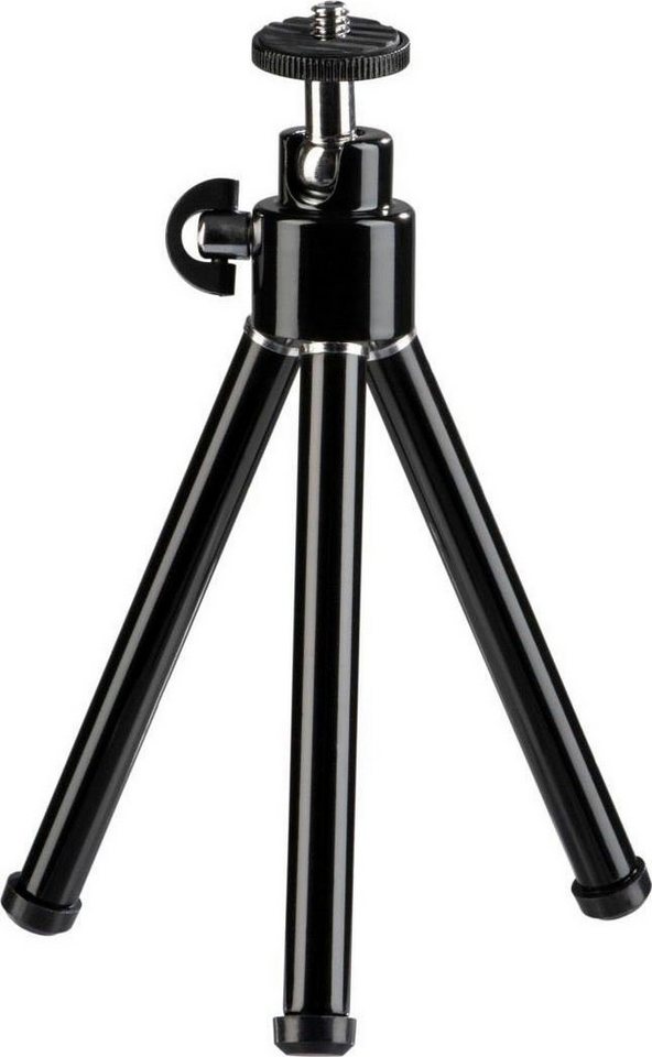 Hama Mini Stativ für Foto- und Videokameras, Mikrofone und Minilautsprecher  Ministativ (mit 3D Kugelkopf, Beinsegment ausziehbar von 14 bis 21 cm,  Schwarz)