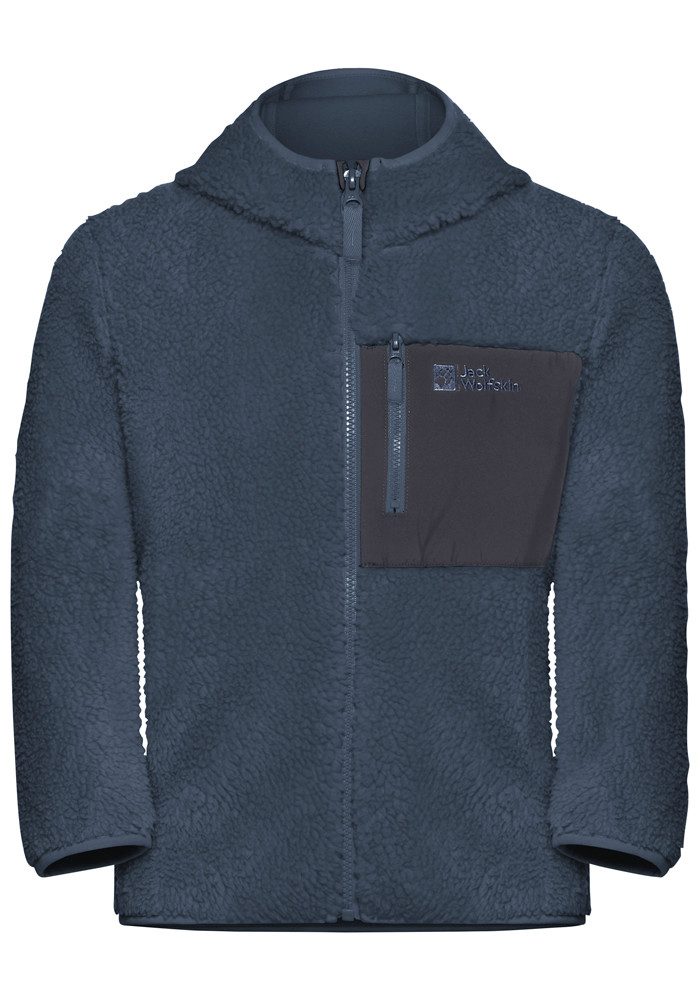 Jack Wolfskin Fleecejacke ICE CURL HOOD JACKET K mit Kapuze, aus Polyester-Fleece, in normaler Schnittform