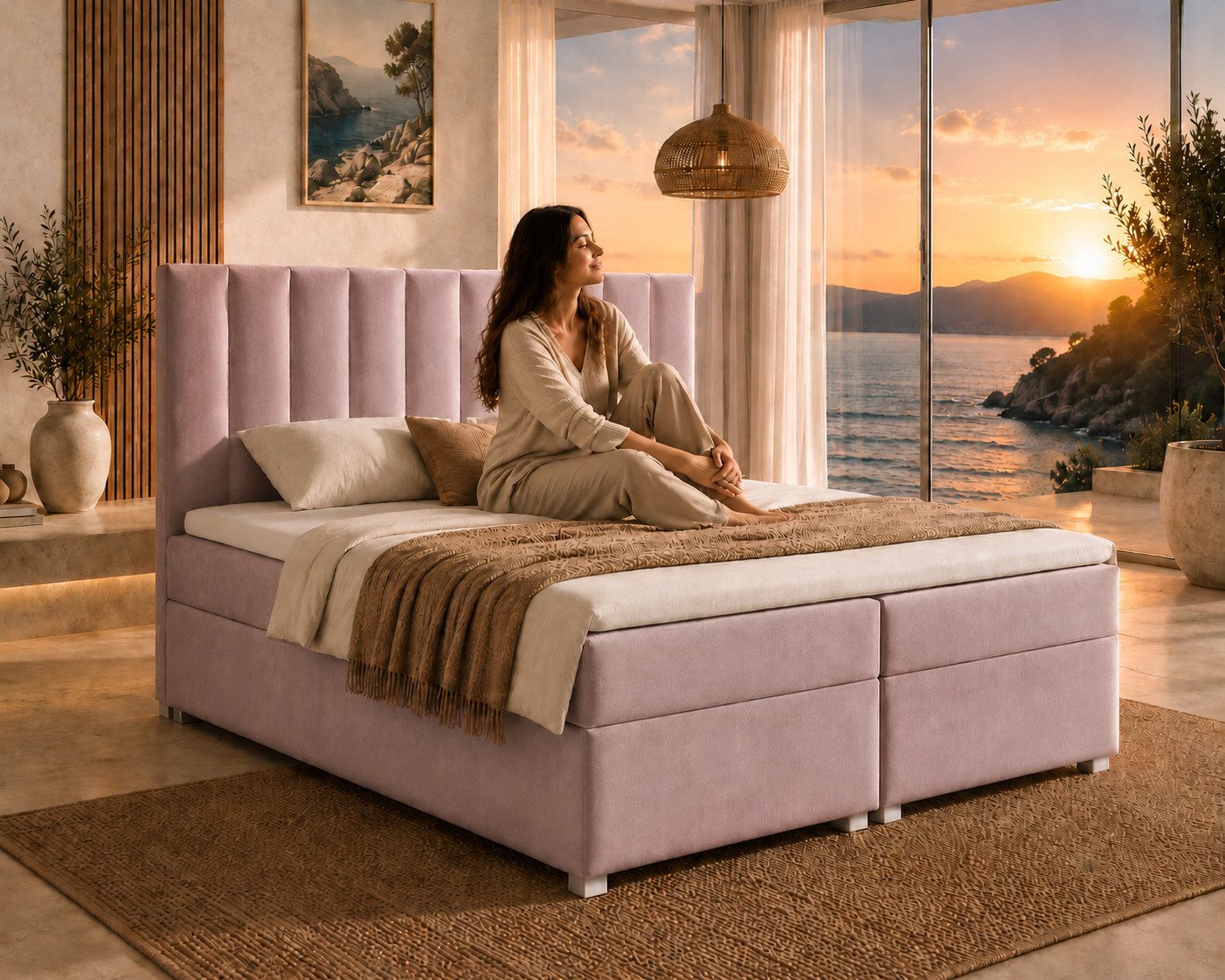 Best for Home Boxspringbett Trinity K-10 mit zwei Bettkasten Premium mit Komfort Topper – modern (Doppelbett mit Stauraum, Federkernmatratze, gepolstertes Kopfteil, Doppelbett versch. Größen, 140x200 160x200 180x200 200x200 cm), Handwerksqualität, TOP Preis-Leistungs-Verhältnis