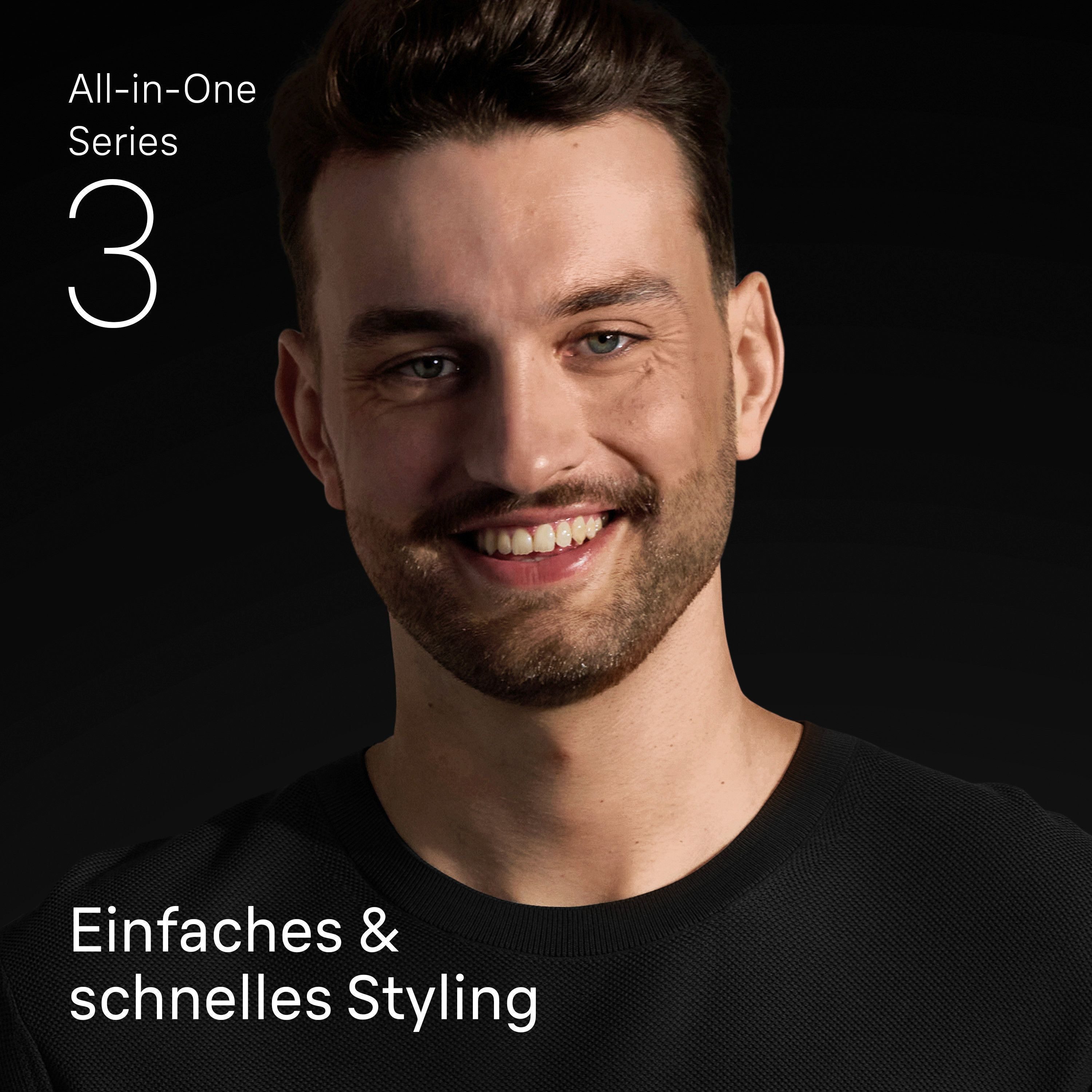 Braun Haarschneider All-in-One Series 3, 8in1 Pflegeset, ultrascharfe Klinge, 14 Längeneinstellungen, 50 Min Akkulaufzeit – Bild 3 von 5
