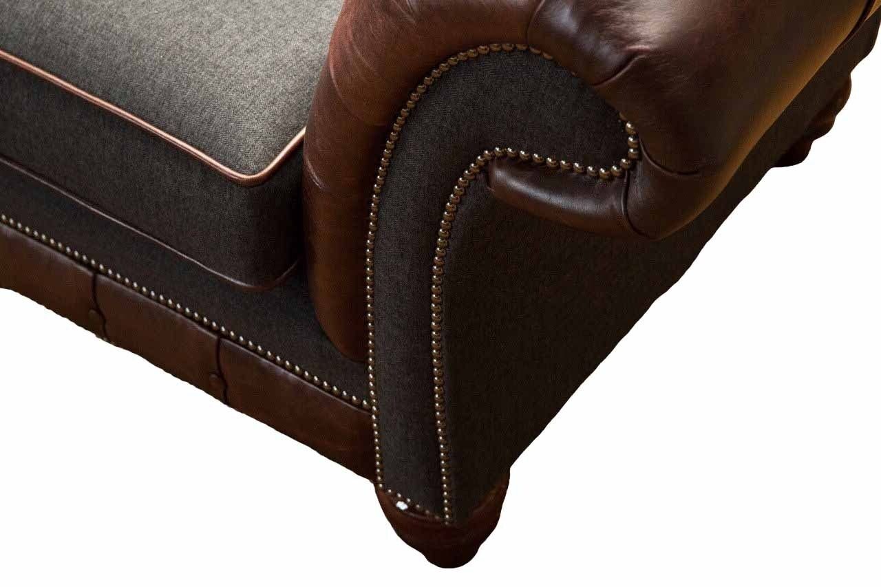 Chesterfield 3 Stil JVmoebel englisch klassischer Braune Sofa Sofa Made Europe In Couch Sitz,